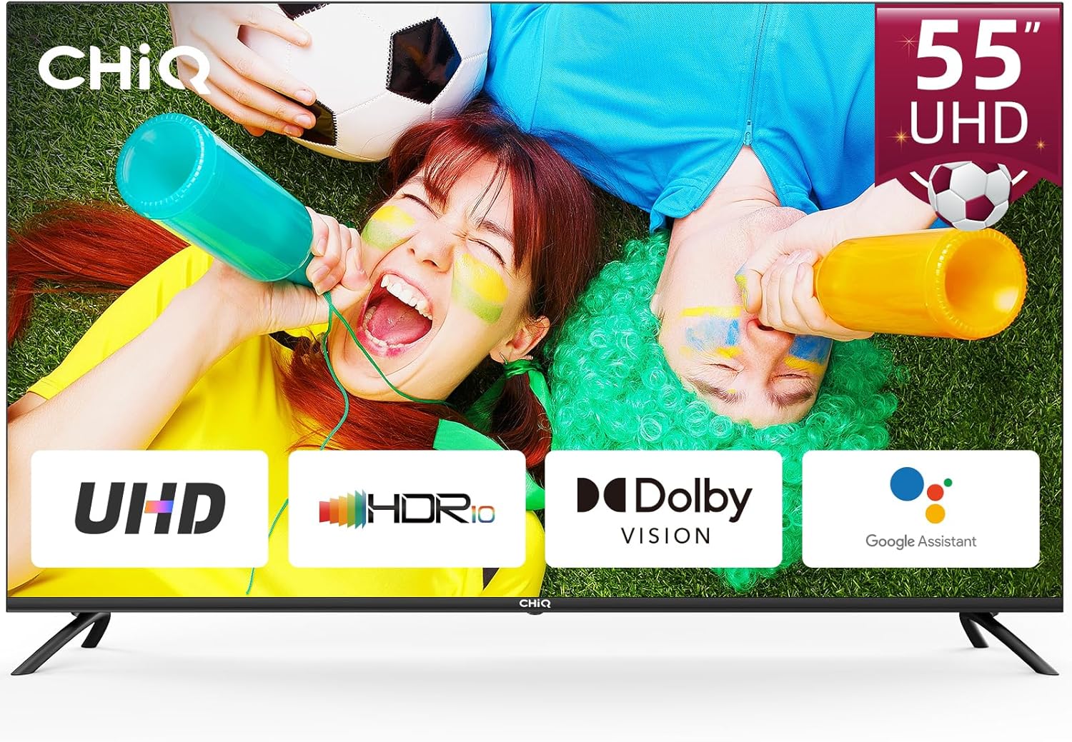 CHiQ U55H7A, Smart TV 55 (139 cm), Android TV, UHD, 4K, WiFi, Bluetooth, Google Assistant, Netflix, Prime Video, 3 HDMI, 2 USB CHiQ U55H7A, Smart TV 55 (139 cm), Android TV, UHD, 4K, WiFi, Bluetooth, Google Assistant, Netflix, Prime Video, 3 HDMI, 2 USB
