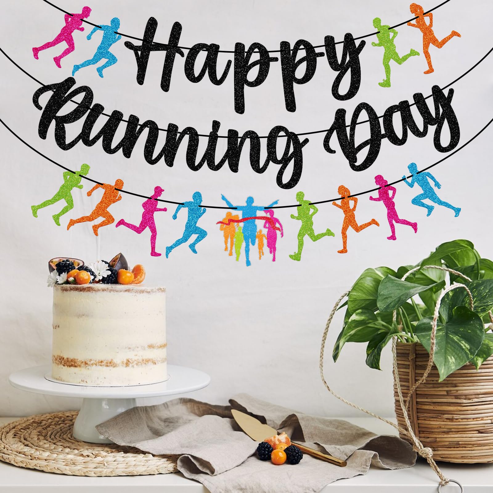 FOZEE Happy Running Day Banner - Global Running Party Decor, Pre-Assembled, 3.8 Ft - View #12