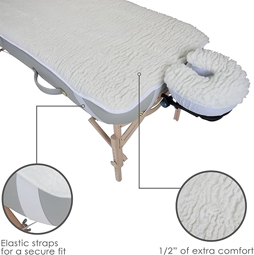 Miniatura 7 de EARTHLITE - Almohadillas de forro polar para mesa de masaje  Diferentes estilos y juegos  Cubre tu mesa de masaje y cuna de cara en forro polar
