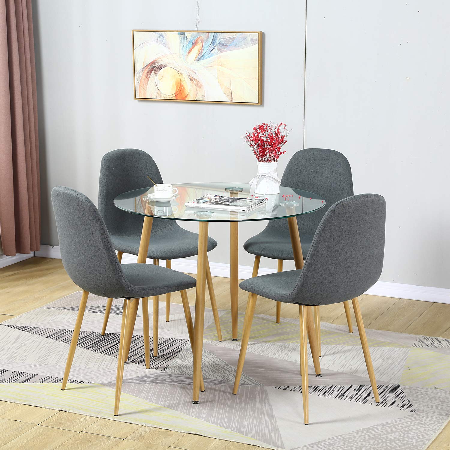 Buy STYLIFING Dining Table Set Modern 5 Pieces Dining Room Set Mid