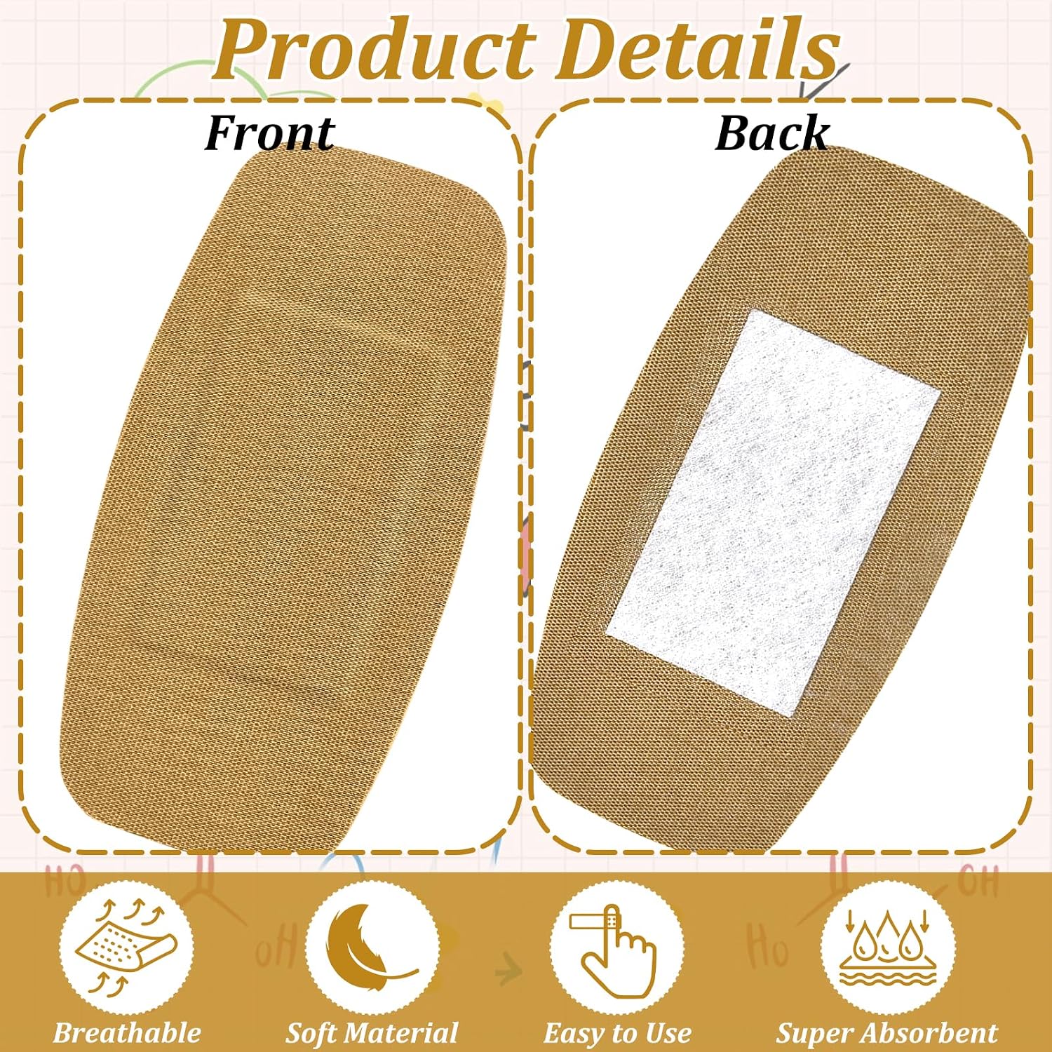 330 Pcs Assorted Sizes Flexible Fabric Bandages, Breathable Fingertip Bandages with Non-Stick Pad, Latex Free First Aid Wound Care for Cuts, Scrapes, Blisters