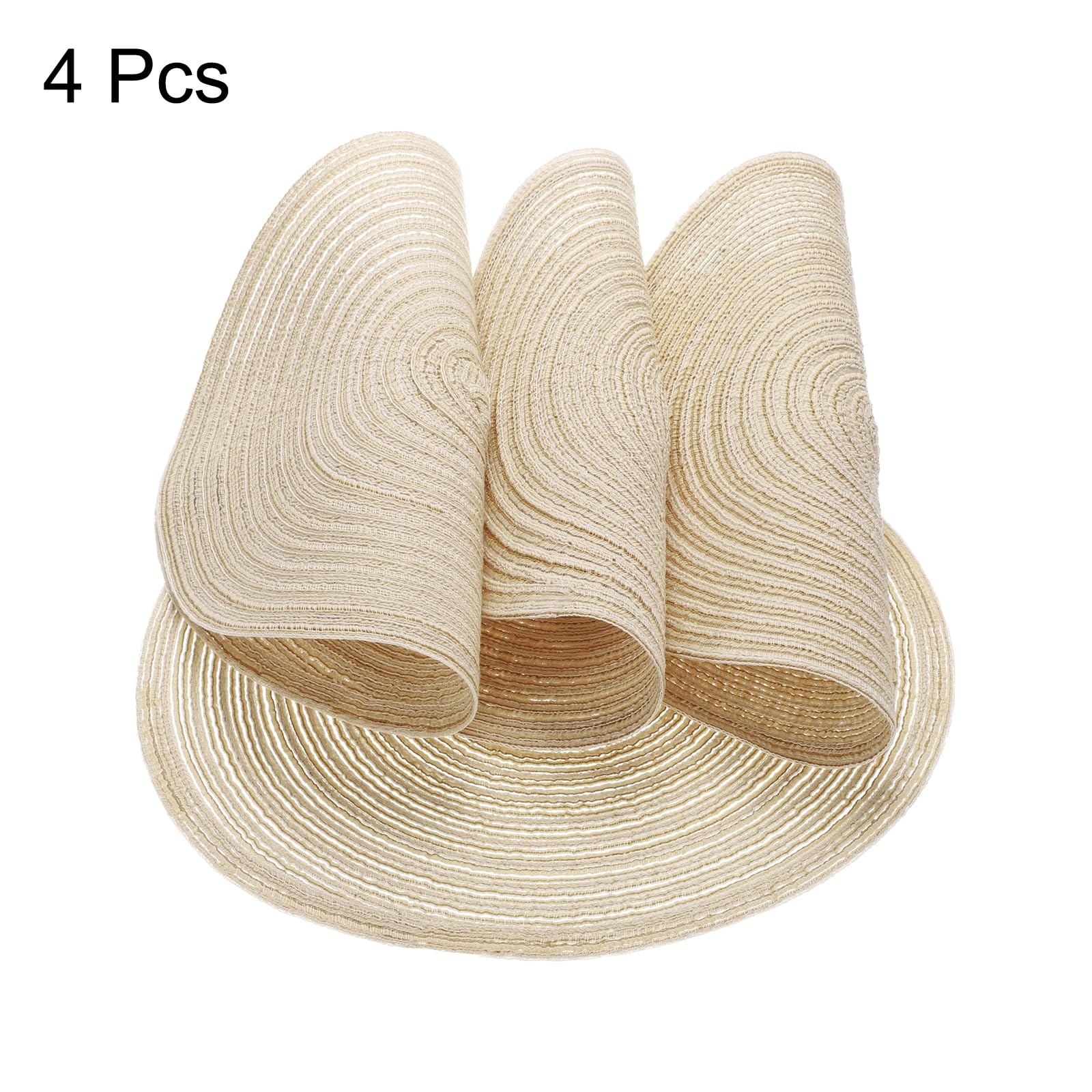 HARFINGTON 4 manteles individuales redondos trenzados de 11.8 pulgadas, antideslizantes, redondos, para mesas de comedor, lavables, con aislamiento térmico, tejidos, para interiores y exteriores, para