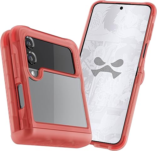 Ghostek COVERT - Funda rosa para Galaxy Z Flip 4 para mujeres y niñas, protección completa de bisagra y parte trasera transparente, duradera, de