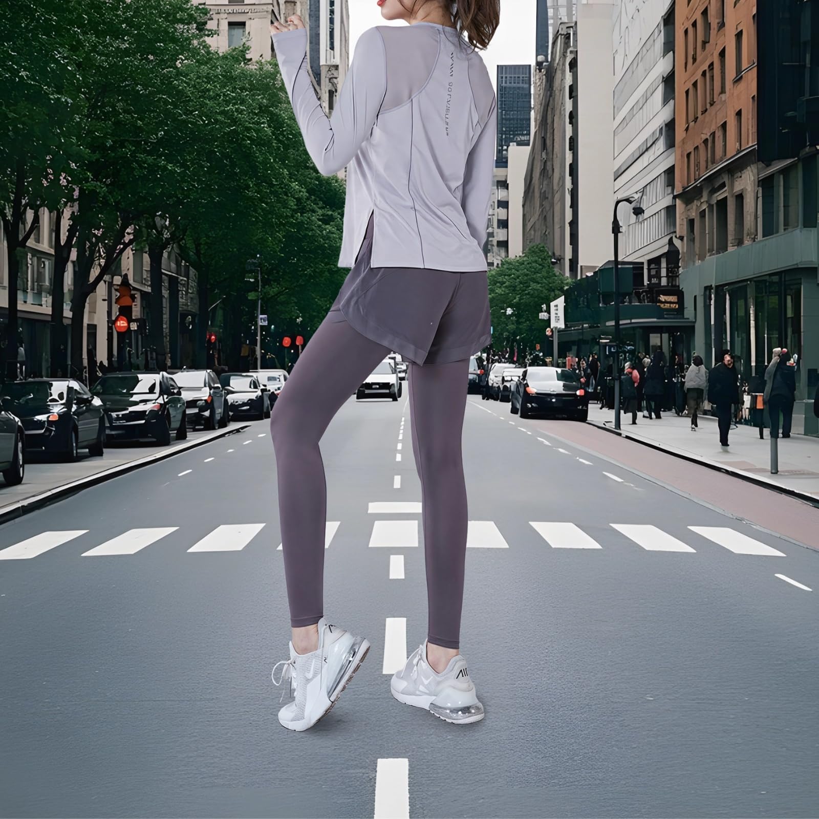Conjunto de 3 piezas para mujer, chaqueta con capucha, pantalones cortos de cintura alta, pantalones largos, tela transpirable, talla XXL