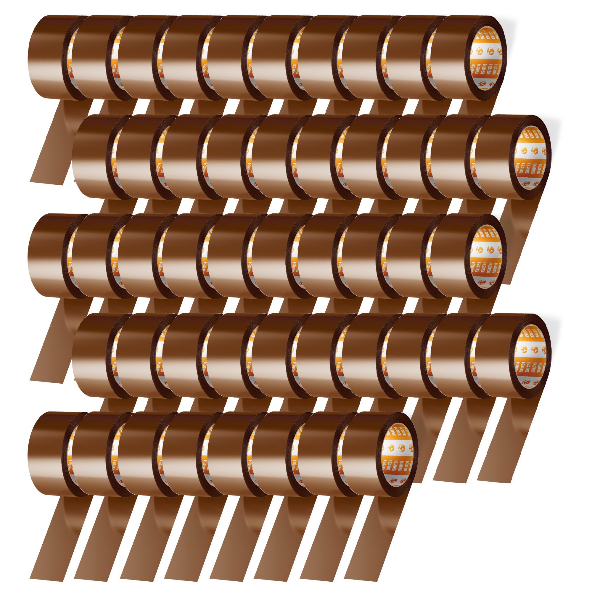 Cinta Embalar, Cinta Adhesiva Marrón, Precinto Embalar, Cinta de Embalar Cajas Mudanza y de Envío, Cinta Embalaje Marron Ancha 36 mm x 66 m - SIDI (48 uds)