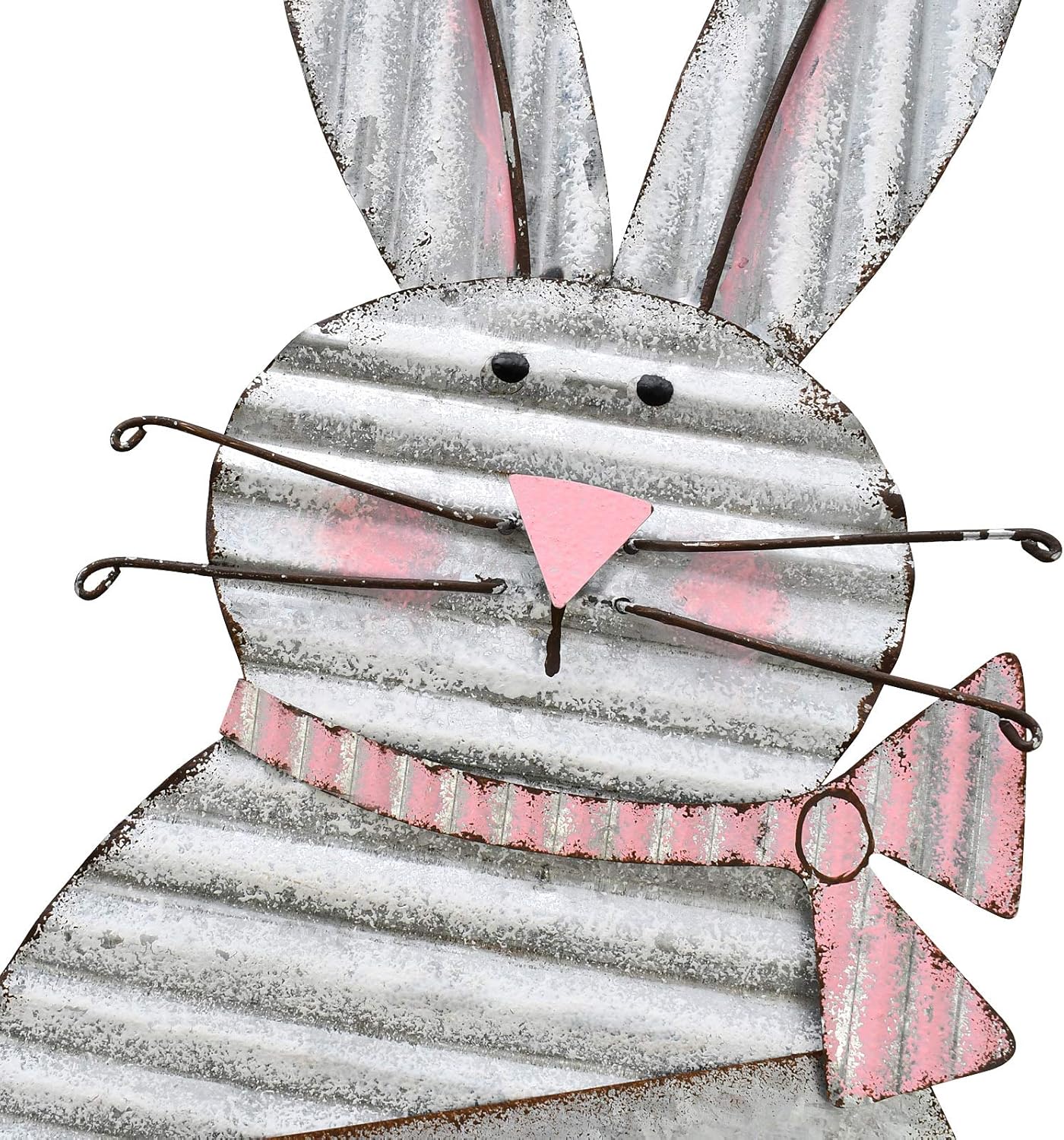 Easter Bunny Yard Stake, Outdoor Metal Easter Bunny Garden Stake Statue Décor Easter Yard Sign Decoration Outdoor for Easter Spring Holiday Lawn Patio Backyard Easter Home Garden Decor (Silver Bunny)