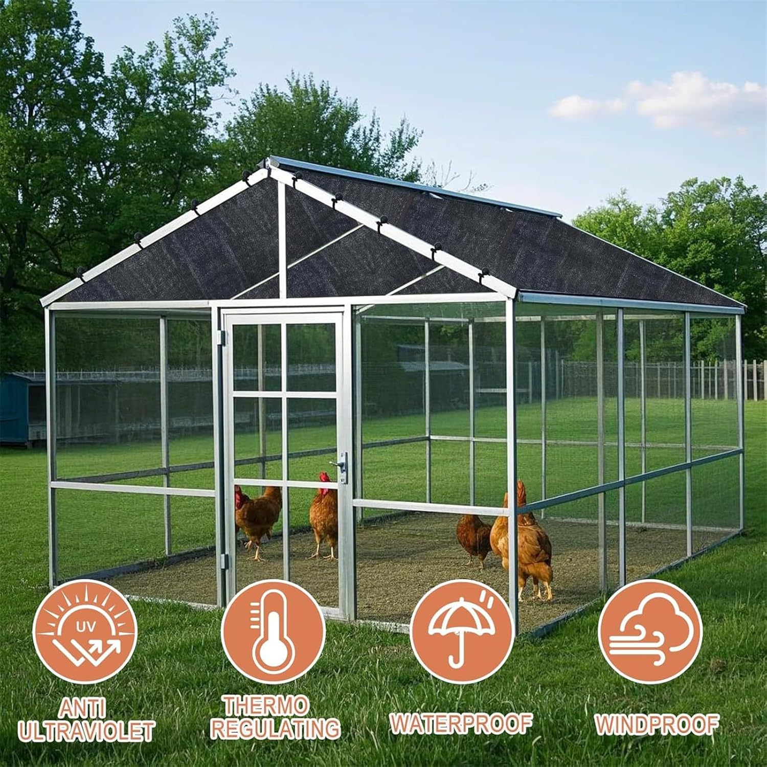 Heavy Duty Sun Shade Cloth for Backyard Privacy Windbreak and Animal Enclosures Efficient Chicken Coops Cover Heavy Duty Poultry Shade Netting