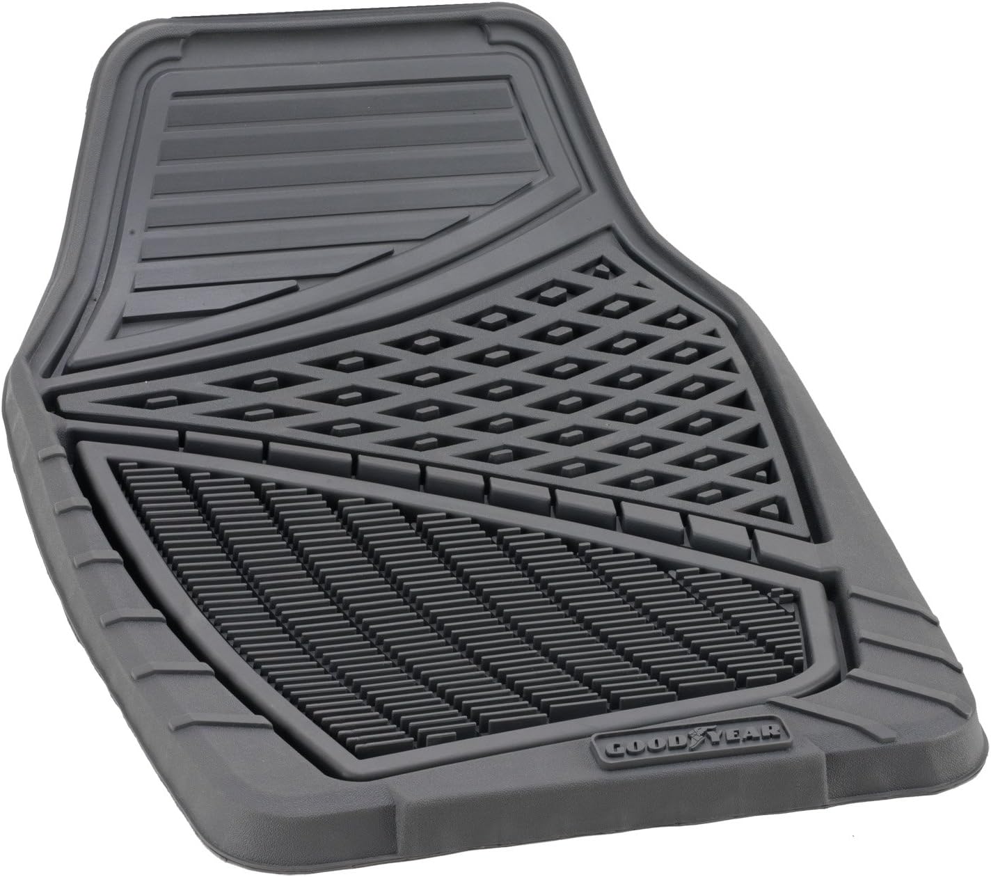 Tapis De Sol En Caoutchouc Pour Nissan Terrano II (1992-2007) - 2 Pièces Avant - Noir à Carreaux