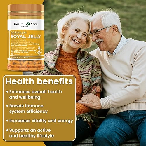 Miniatura 4 de Healthy Care Royal Jelly 1000 365 Cápsulas Suplementos Hecho en Australia