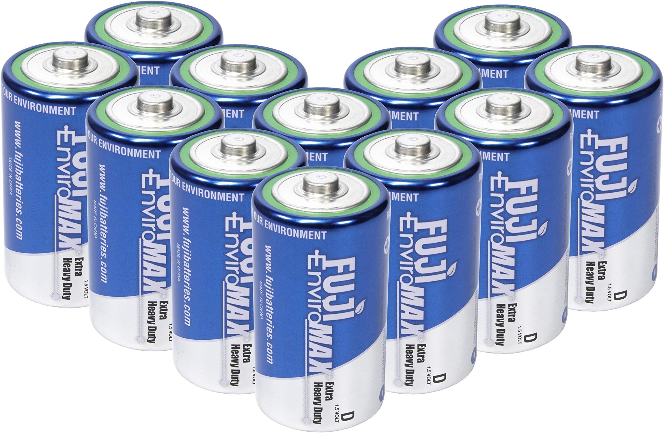 Fuji Enviromax Type D LR20 battery, extra heavy duty, manufactured to be eco-friendly and powerful, Carbon Zinc - (12pack)
