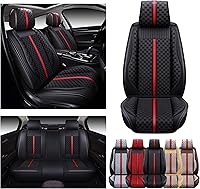 Vista 8 de OASIS AUTO Juego completo de fundas de asiento de automóvil, cojín de piel sintética impermeable de alta calidad, accesorios universales para SUV