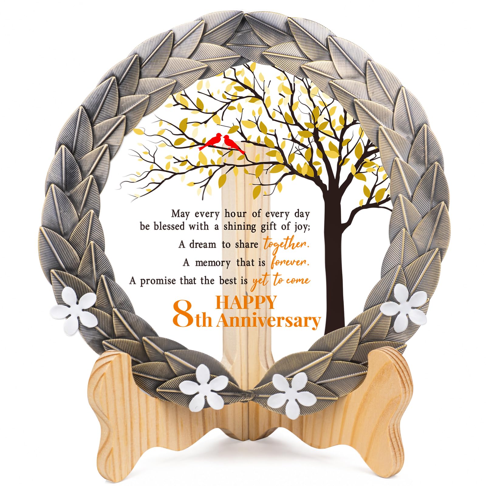 Amazon.com: EVA murmure 8th Anniversary Crystal Plate with Bronze