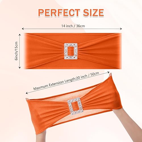Vista 40 de Joccun 30 cintas elásticas de elastano para silla con hebilla deslizante, lazos elásticos universales para sillas para bodas, banquetes, fiestas