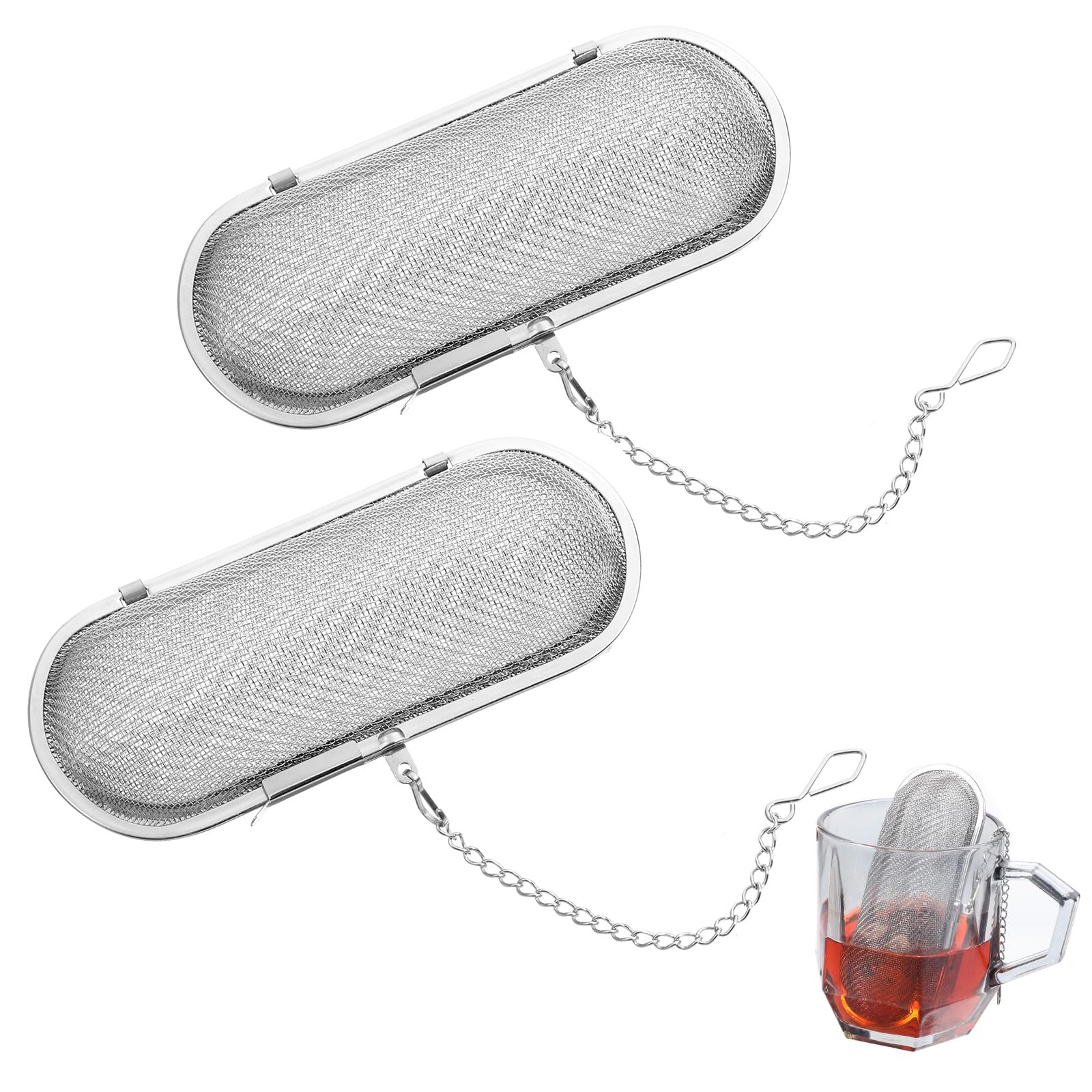 Produktbild von GEFU Gewürzsieb GUSTO Zum Mitkochen - Sieb Aus Rostfreiem Edelstahl Und Silikon-Kette Für Tee, Kräuter Und Gewürze