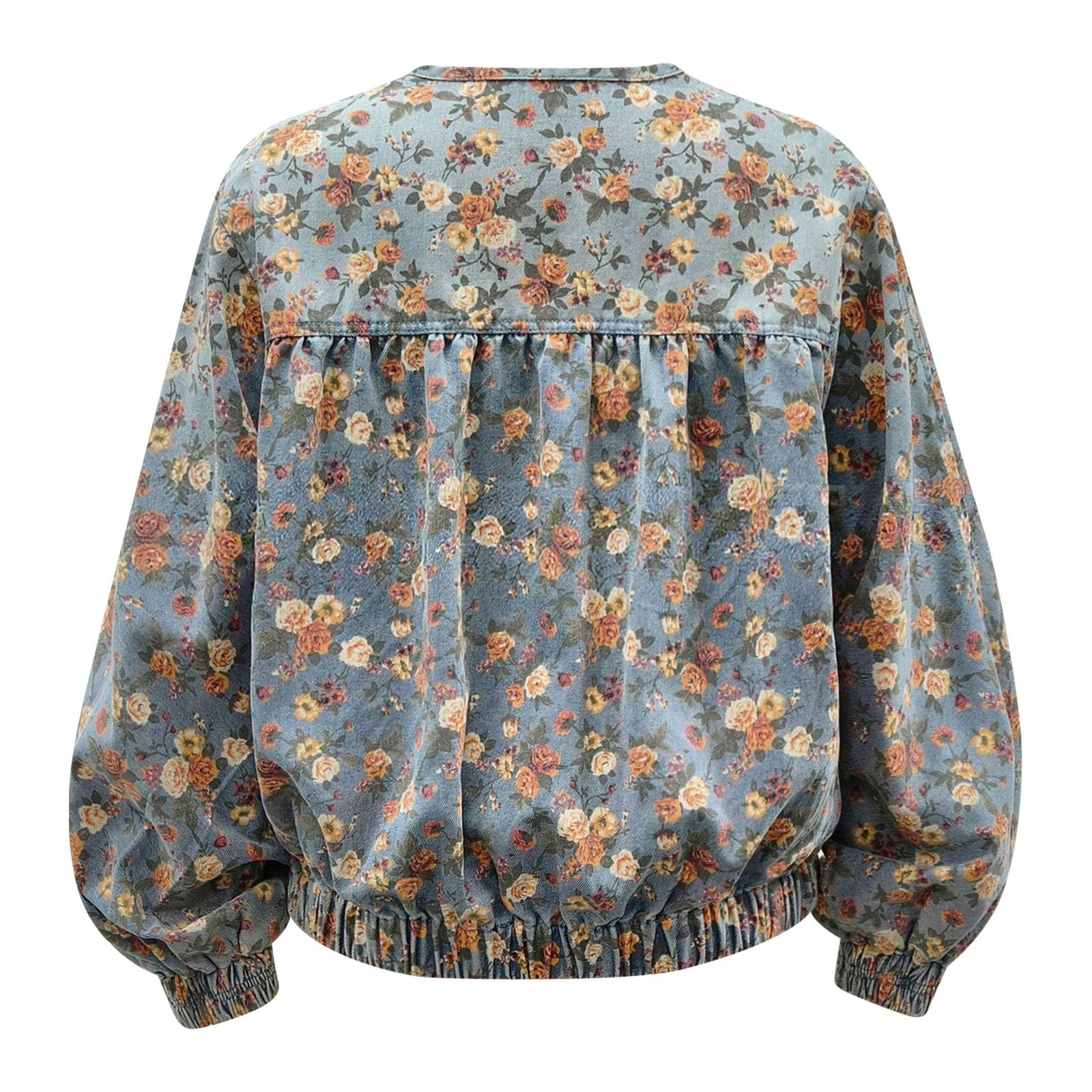 Genérico Chaqueta Vaquera Mujer Oversize - Sudaderas con Capucha De Talla Grande para Mujer Blusa Informal con Botones De Manga Larga Y CordóN Top CláSico Holgado con Abrigo con Bolsillos