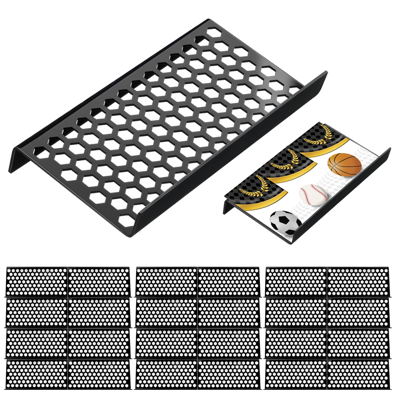 Yalikop 24 Pcs Trading Card Risers for Display Case, Honeycomb