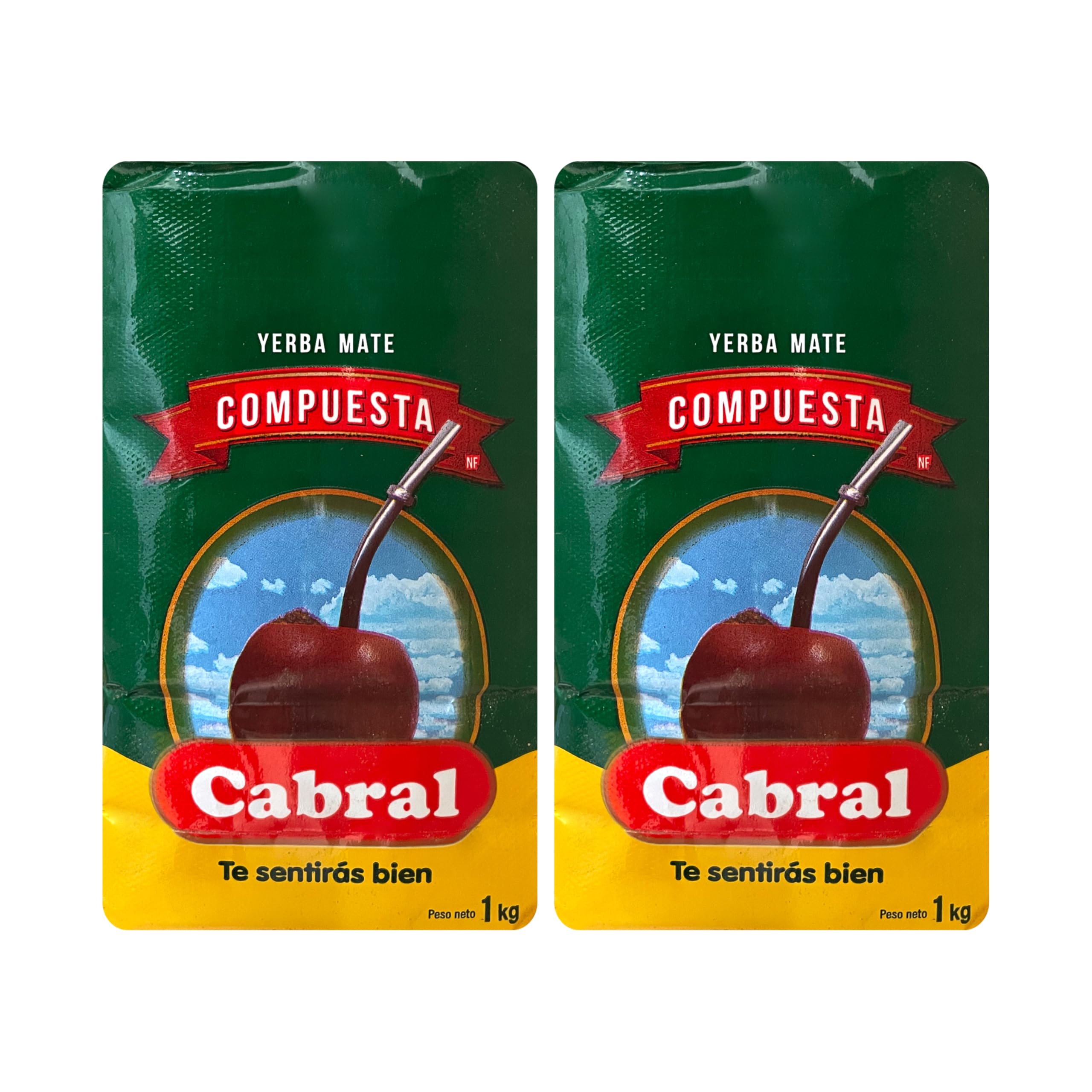 Yerba Mate Without Stems/ Cabral Yerba Mate Compuesta Sin Palo 1k 2 Pack
