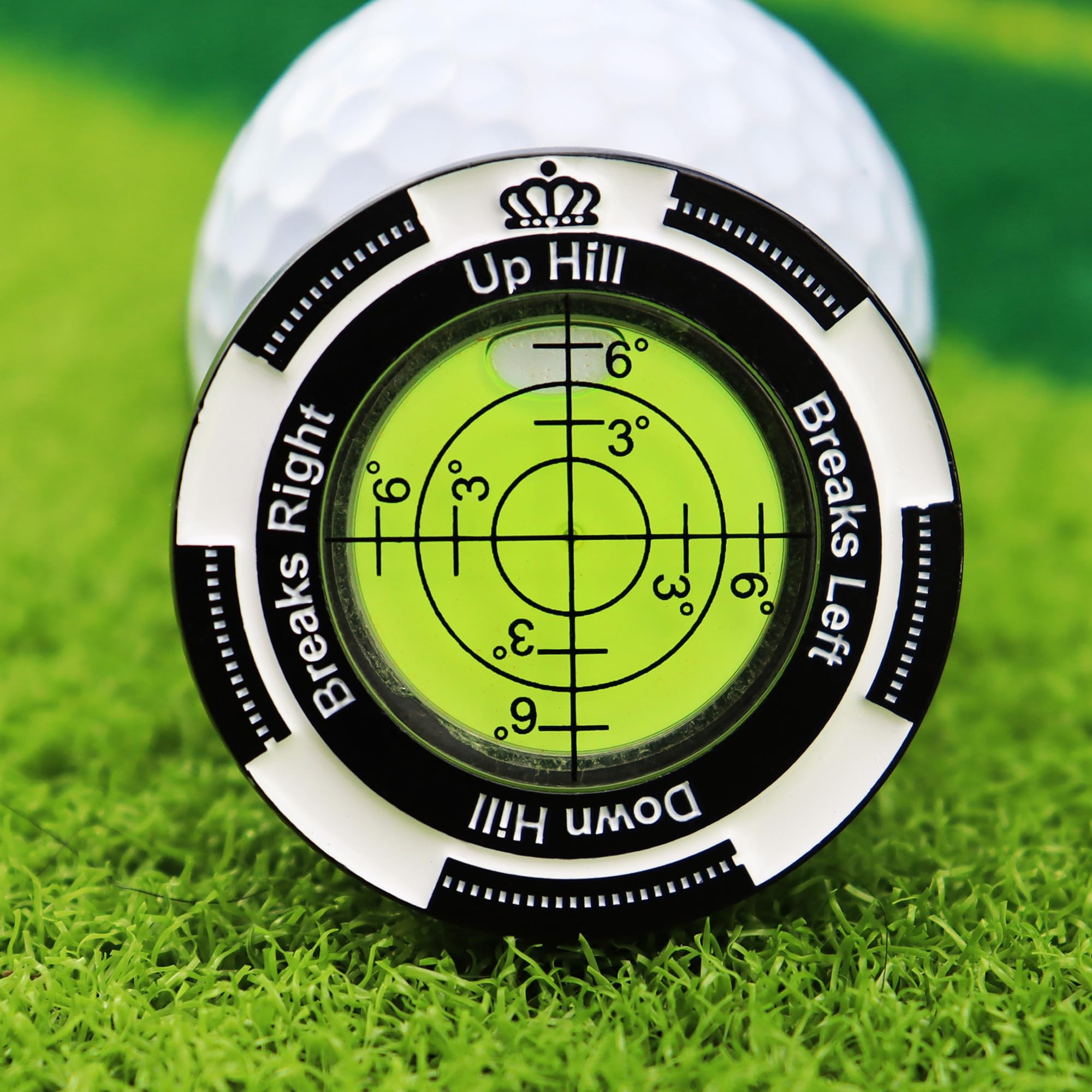 Golf Reader Horizontal Ball Marker z Poziomnicą, Precyzyjny Czytnik Zieleni, Klips na Czapkę