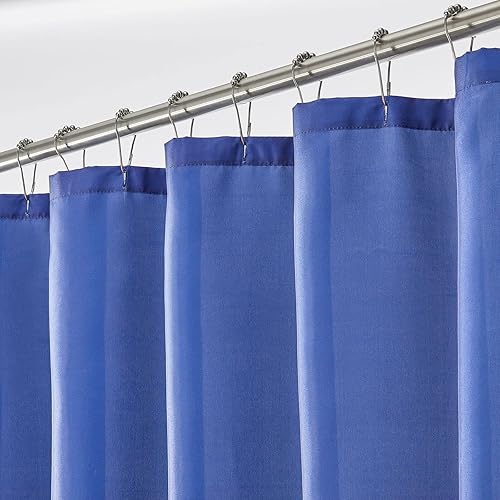 Miniatura 6 de mDesign Cortina decorativa de ducha de tela de fácil cuidado con ojales reforzados, para duchas de baño, puestos y bañeras, lavable a máquina, 72 x