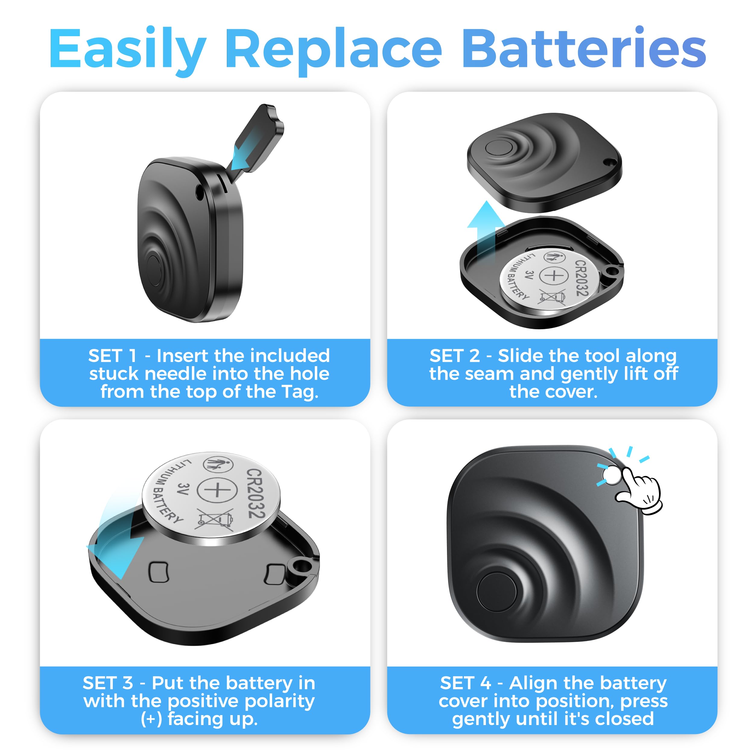 Air Tags pour Android, Air Tags-Lot de 4 étiquettes de suivi d'air avec 6 étuis, autonomie de 2 ans, traqueurs Google et Apple Find pour l'application Google Find Hub et Apple Find My, traqueur de