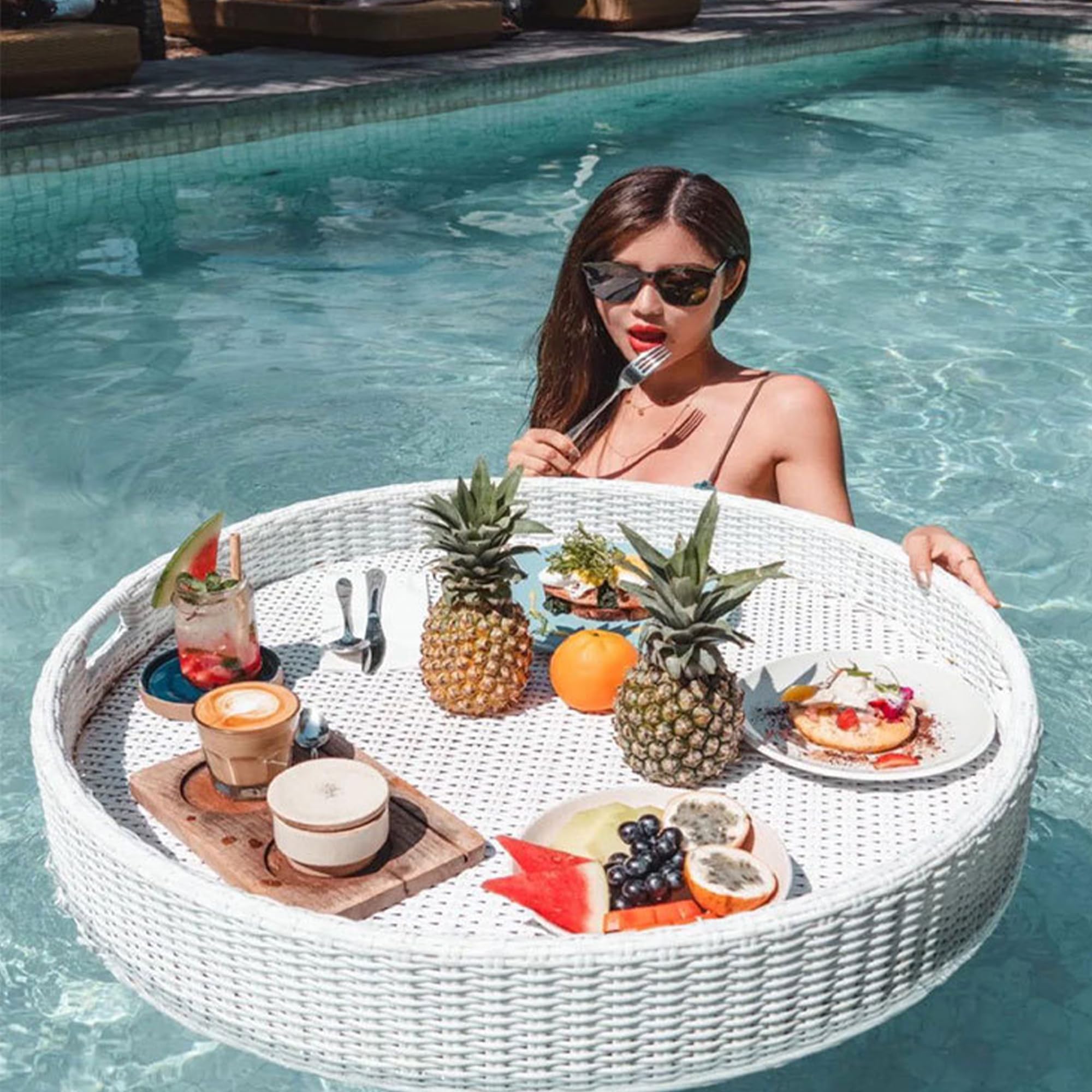 Prettiee Floating Tray for Serving Drin & Food Perfect for Pool Hot Tub & Beach Entertainment Slish & Functal Serving Solut (Estilo 4)
