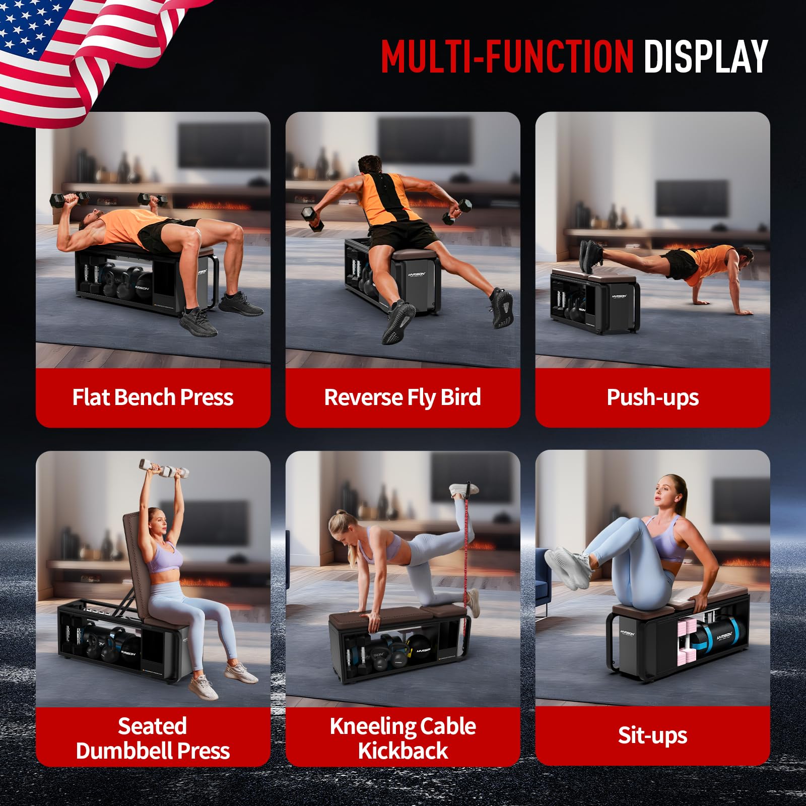 Adjustable Weight Bench, Bench1000 MAX Heavy Duty Workout Bench Press with Leg Extension and Preacher Pad for Home Gym Strength Training, Flat Incline Decline Sit Up Bench (610)