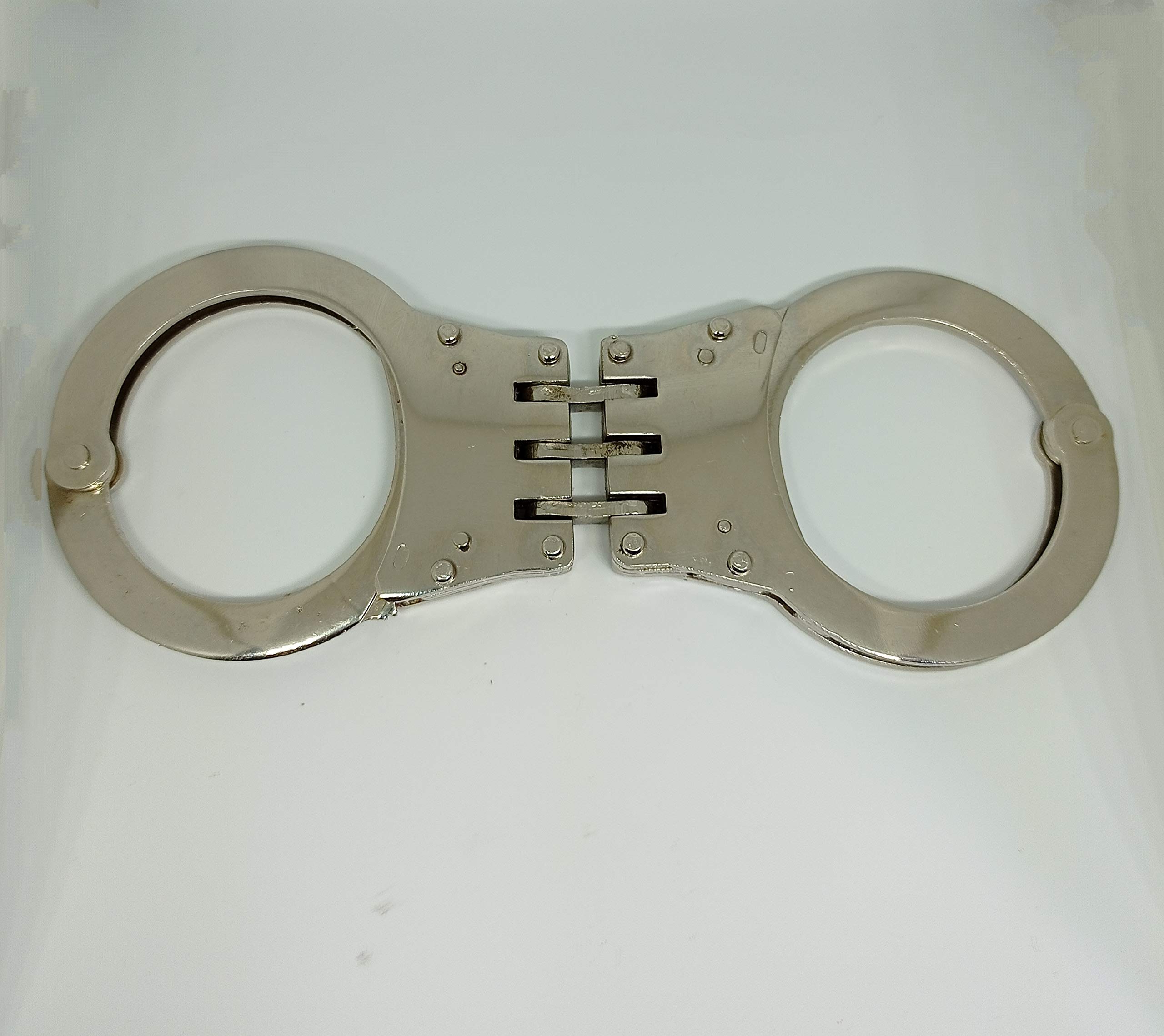 Cliff Side Steel Products Hinged Carbon Steel Handcuffs/Hathkadi with 2 Key For Professional