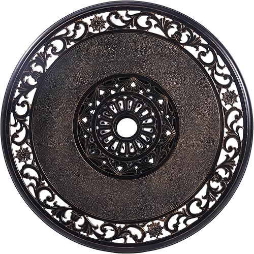 Miniatura 5 de CG Bistro - Juego de 3 piezas de aluminio fundido para exteriores con agujero para sombrilla y reposabrazos, juego de mesa de bistró al aire libre,