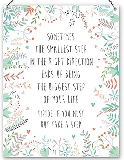 Dorothy Spring Sometimes The Smallest Step In The Right Direction Inspirational Wall Quote Plaque Metal Sign Size 15x20cm
