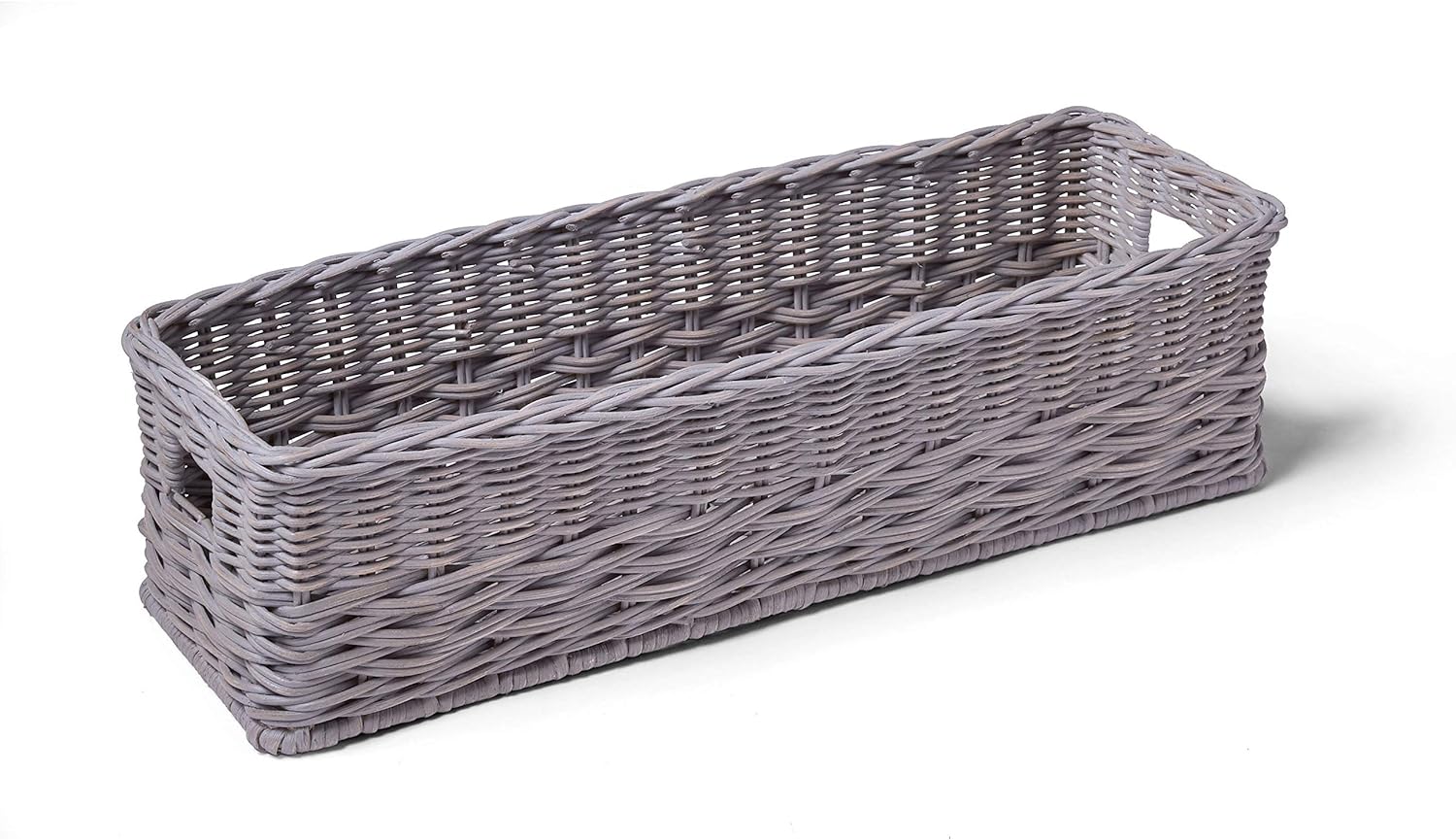 The Basket Lady Ombak Weave Long Narrow Basket, Small, 18