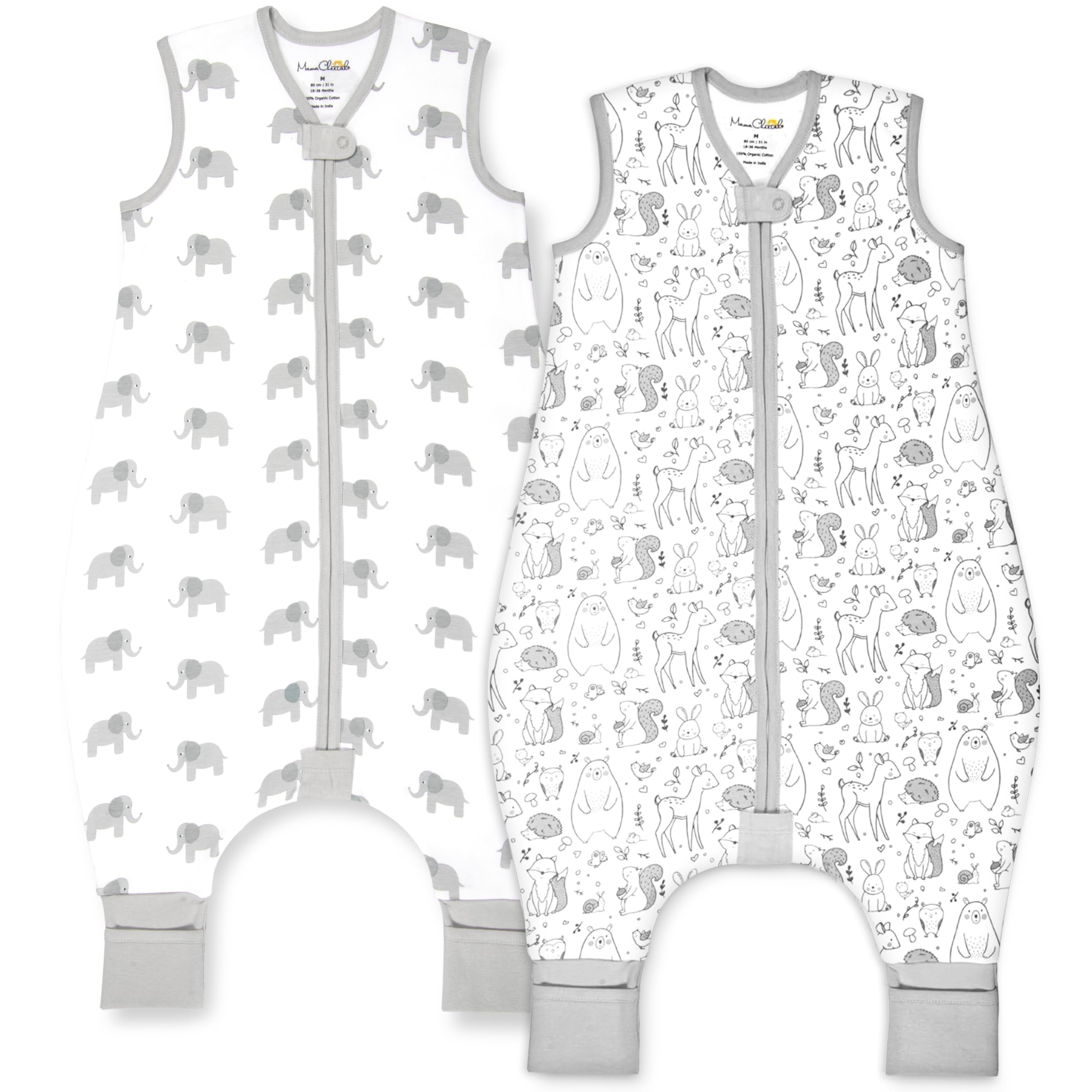 Mama Cheetah Baby Wearable Blanket, Organic Cotton Sleep Bag, Sleeping Sack with 2-Way Zipper