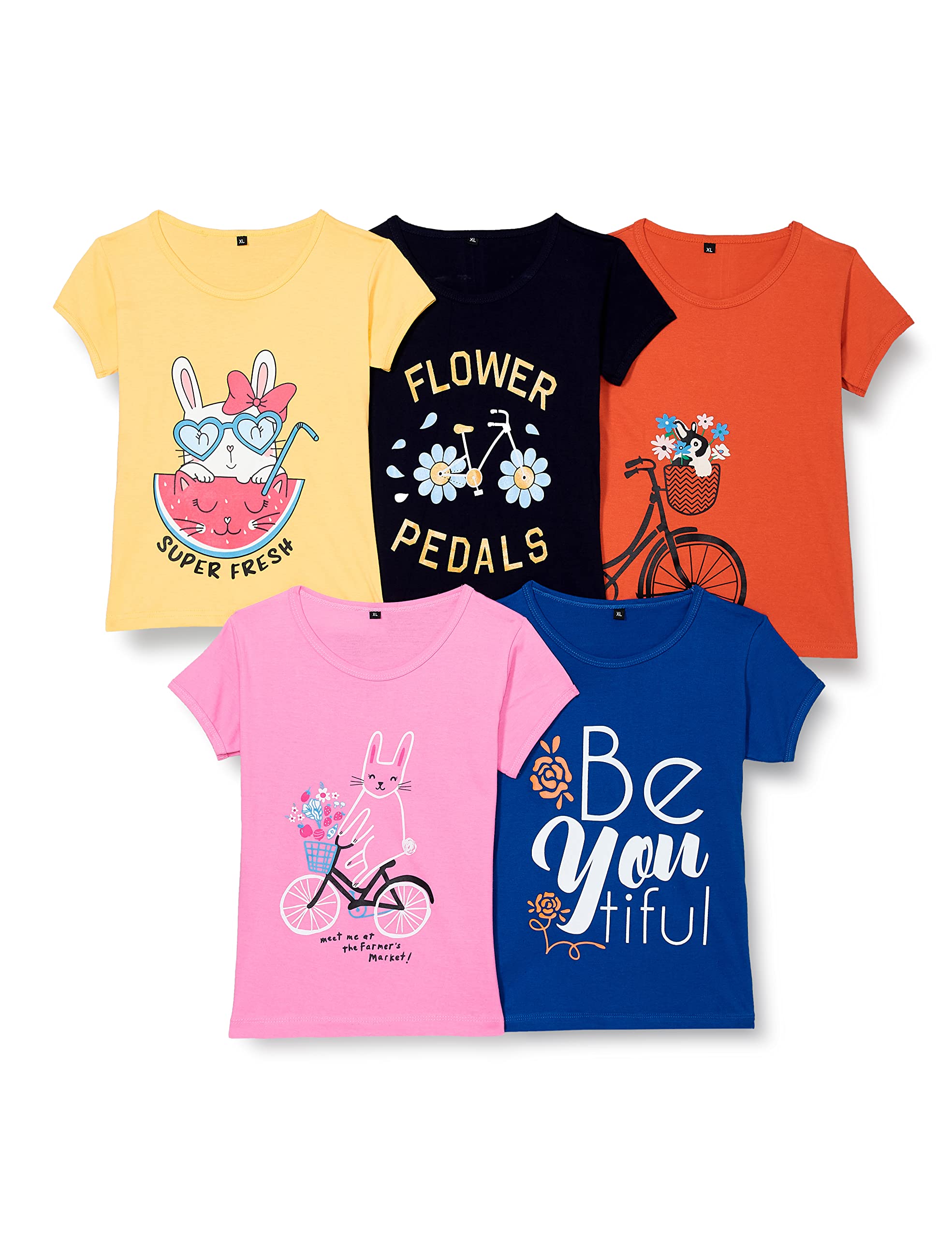 T2F Girls T2F GLS-TSRT T-Shirt (pack of 5)
