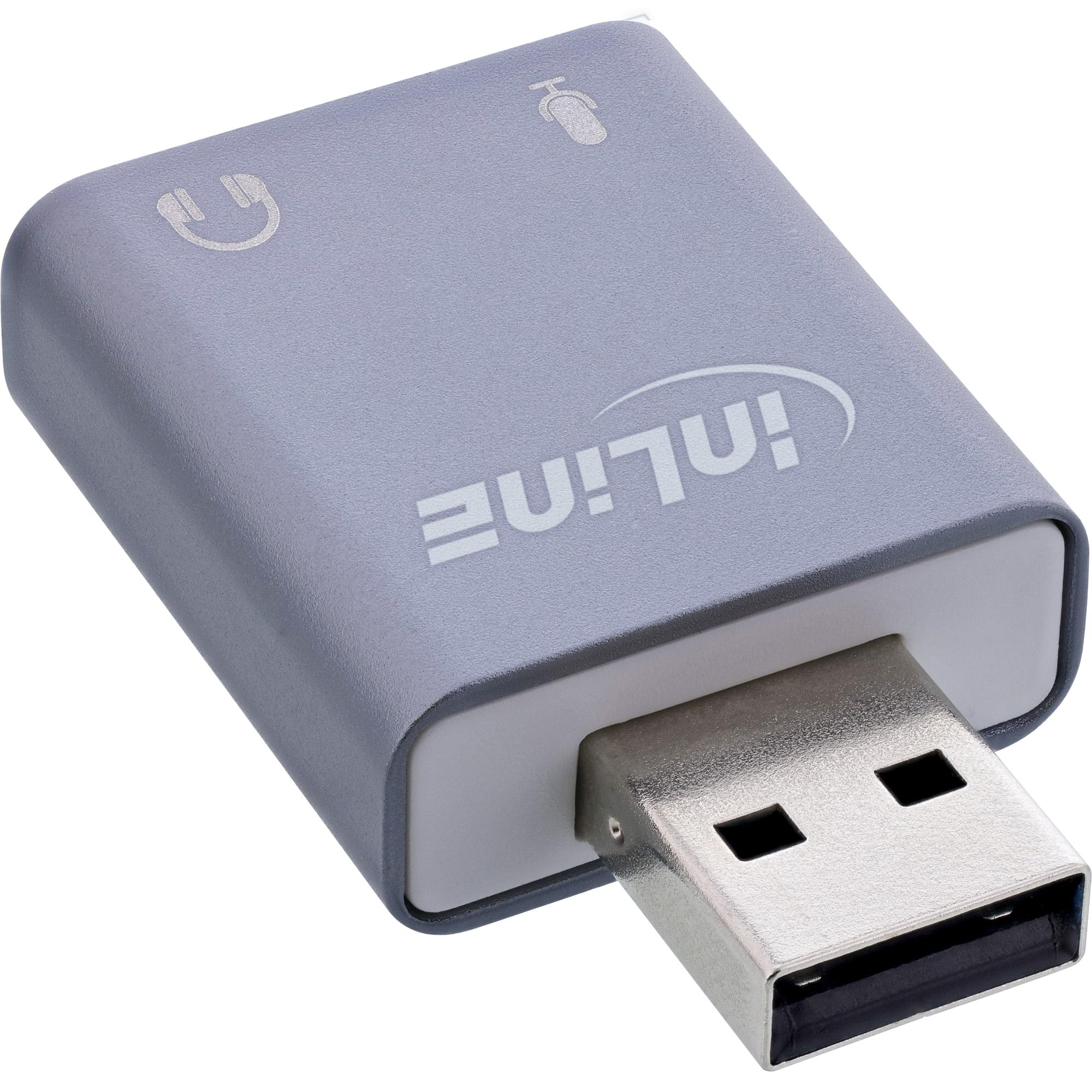InLine® Adapter audio USB z przyłączem mikrofonowym i słuchawkowym, Plug & Play, kompaktowy i kompatybilny z Windows, Mac, Android, 33051E