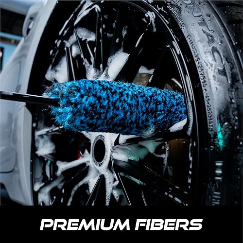 Miniatura 10 de VIKING Cepillo de rueda, limpiador de ruedas y cepillo de barril, verde azulado, 16 pulgadas x 2.4 pulgadas