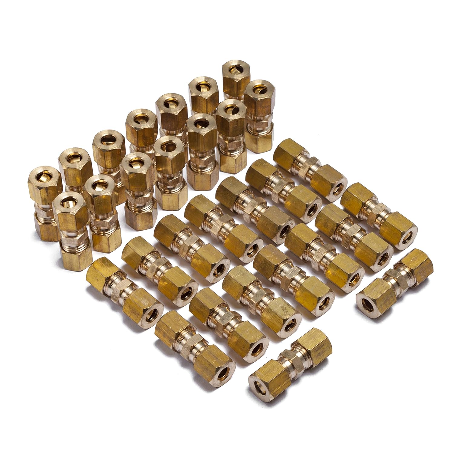 LTWFITTING 1/4Inch OD Compression Union,Brass Compression Fitting(Pack