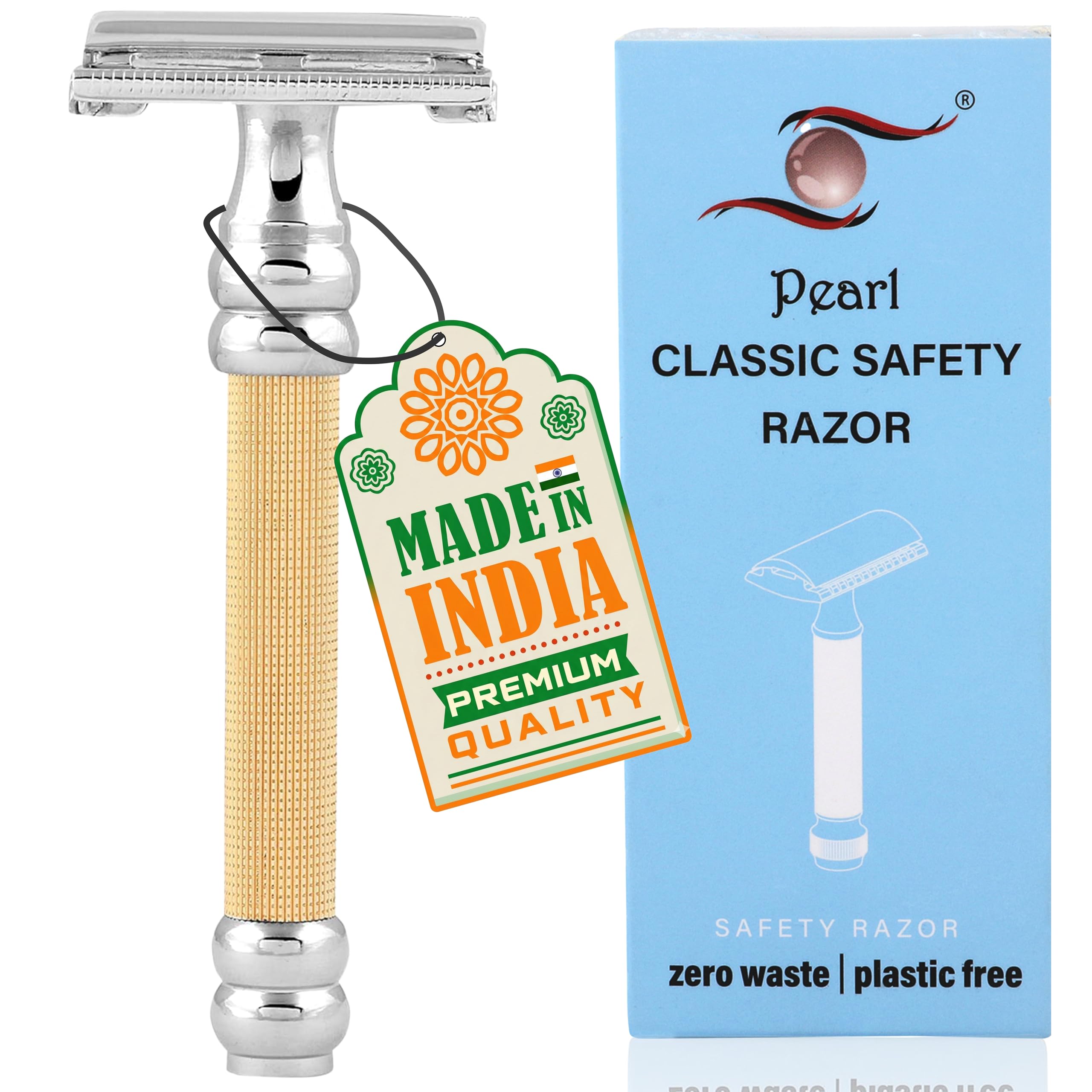 Pearl Shaving Double Edge Butterfly Safety Razor SBF-11 (Gold)
