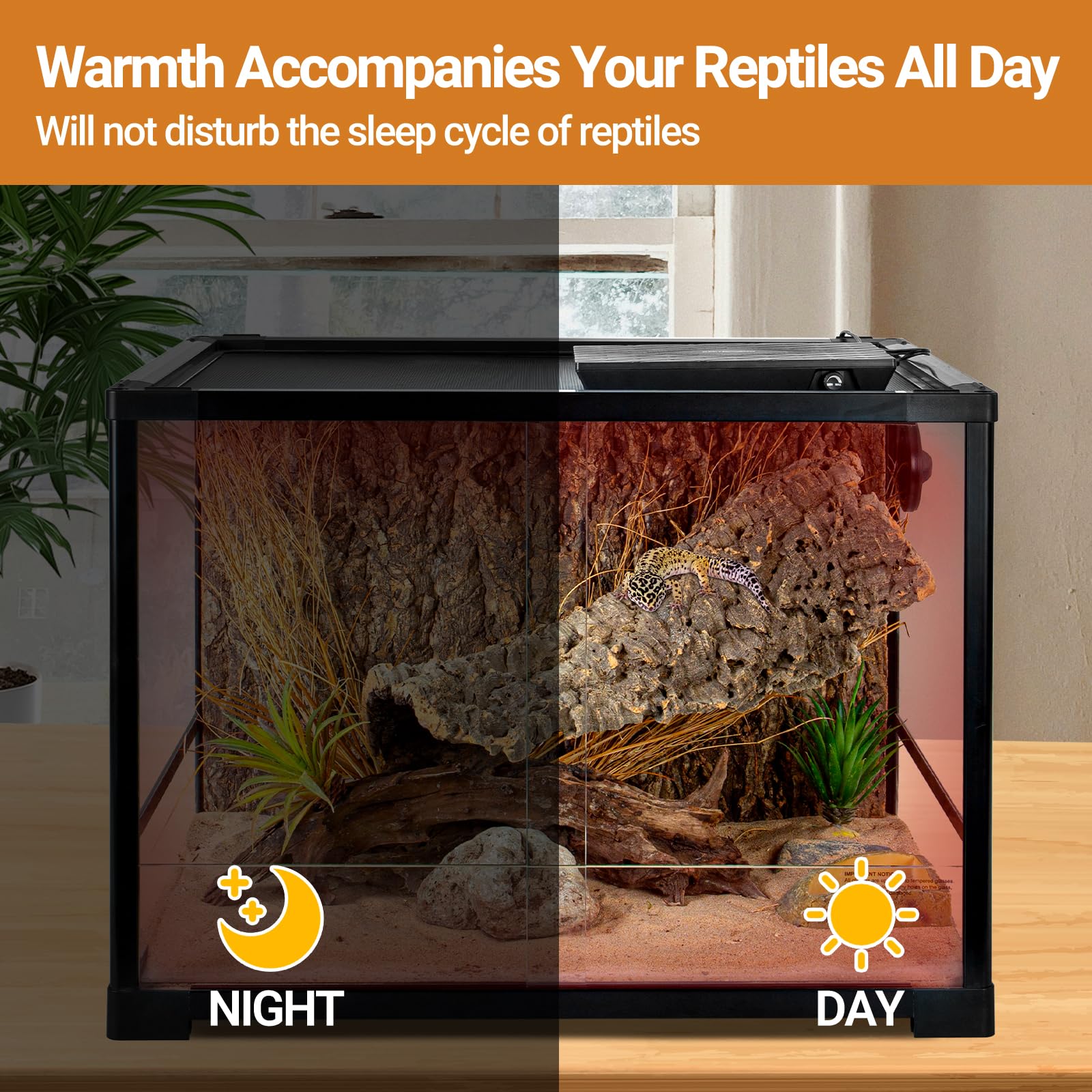 REPTI ZOO Reptile Heat Panel Adjustable Temperature Reptile Heating Plate, Non-Light Heating Solution with Expanded Heating Range for Hermit Crabs/Leopard Geckos/Turtles/Snakes/Lizards - image 4