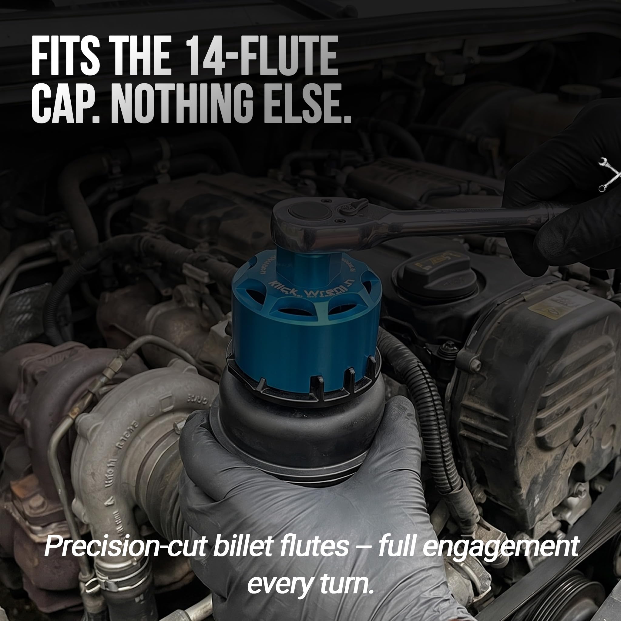 Llave de filtro de aceite limitadora de par de 2 etapas para motores Toyota, Lexus, Scion de 1.8 litros con sistema de filtro de aceite estilo cartucho de 64 mm, se adapta a 14 flautas de