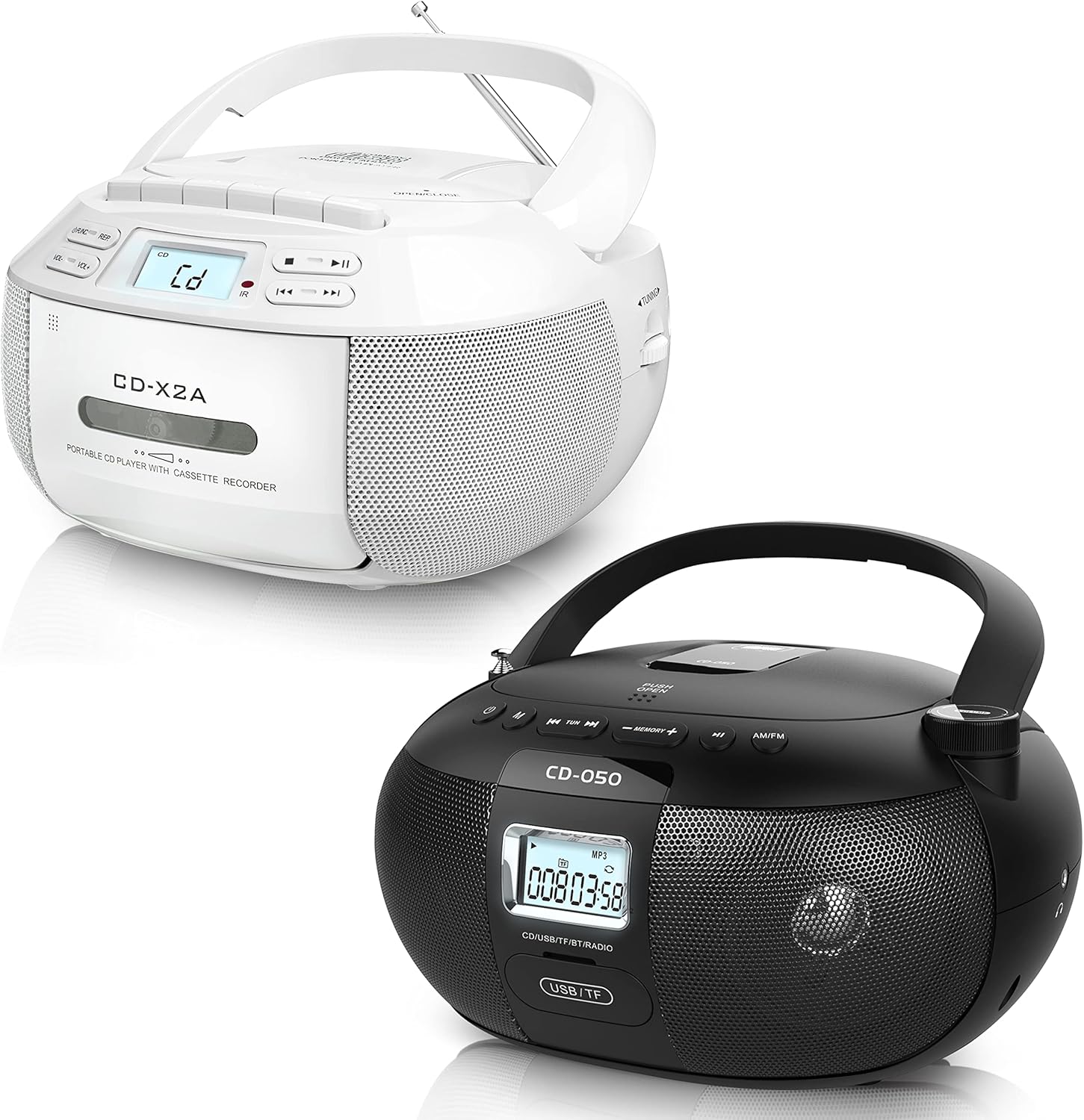 Greadio CD Player Boombox Cassette Player+CD Player Boombox