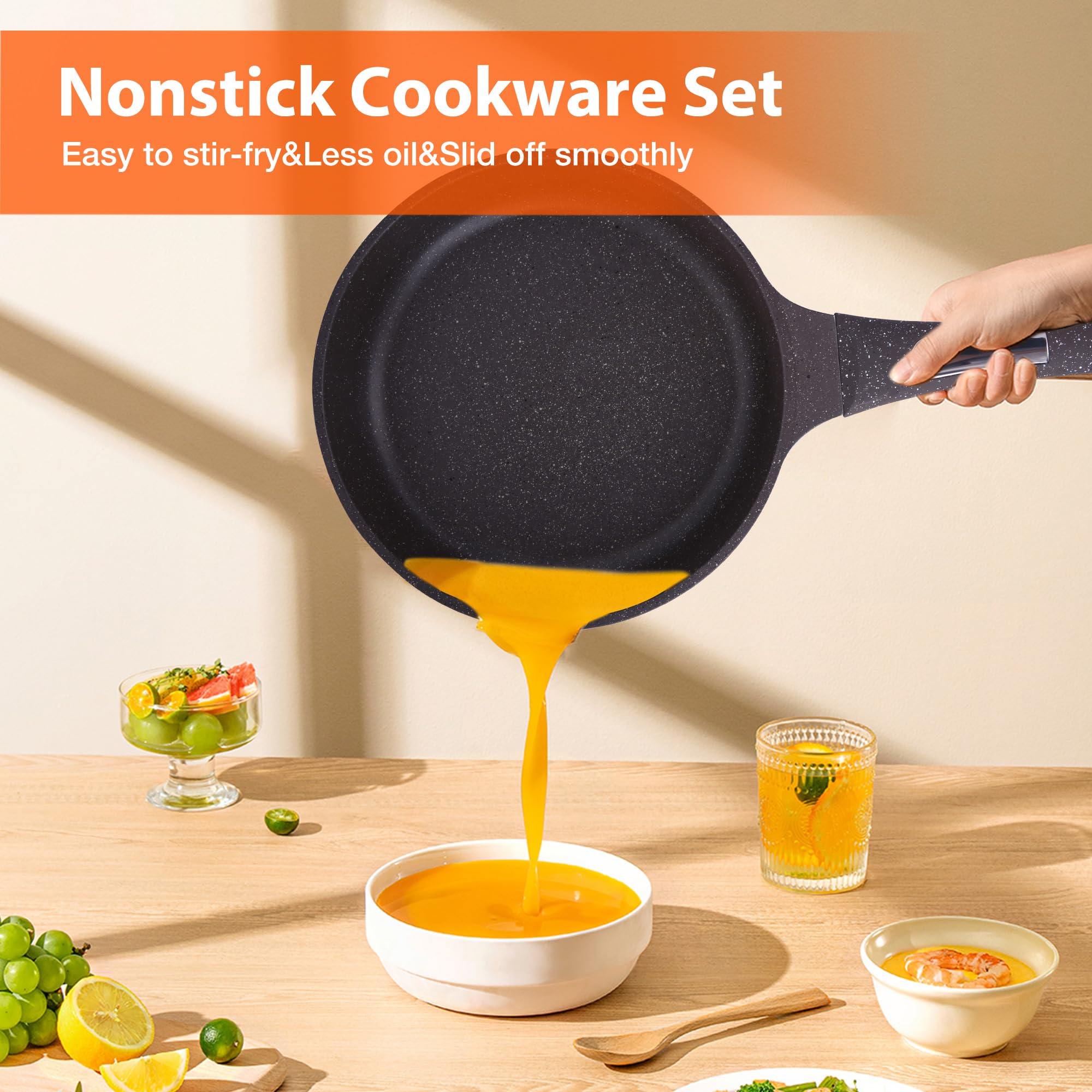 鍋・フライパンセット ノンスティック Amazon.co.jp: Koreyosh ノンスティック鍋とフライパンセット