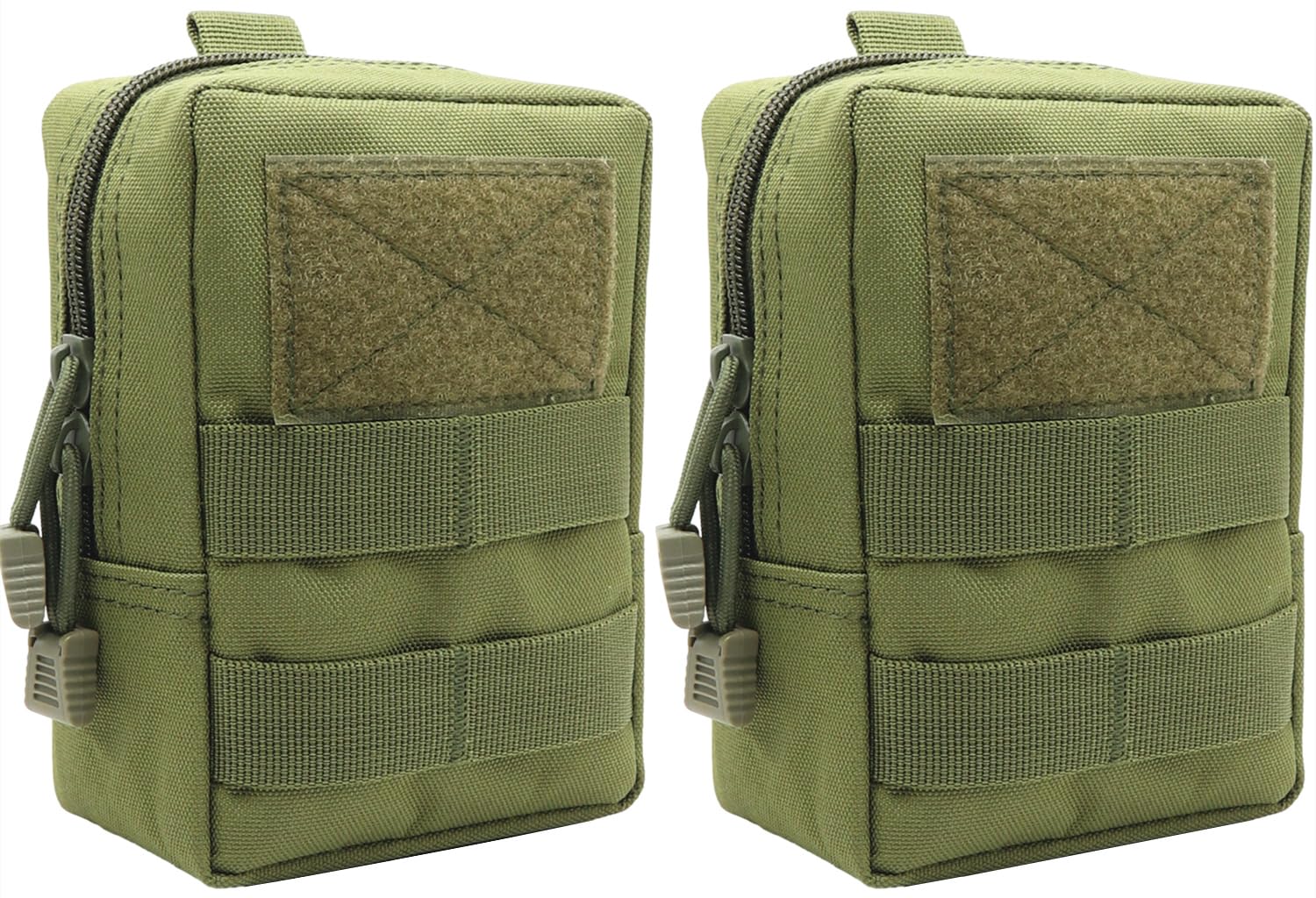 YONCONO 2 Pack Tactical Molle Pouch, Multi-Purpose Compact Waist Bags Military Gear Gadget EDC Backpack for Outdoor, Hiking, Hunting, Traveling (ArmyGreen)
