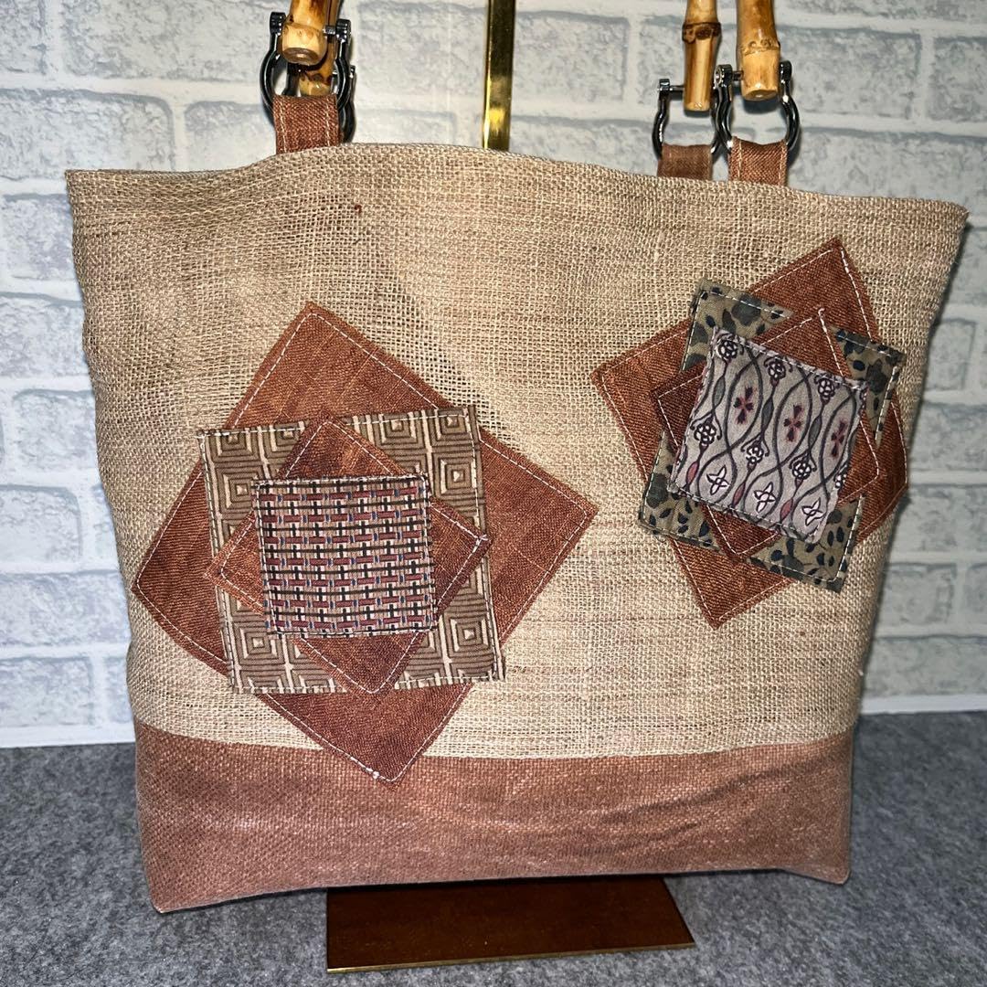 Amazon.co.jp: 小さめ麻.酒袋.大正更紗bag③ 一点物 鞄