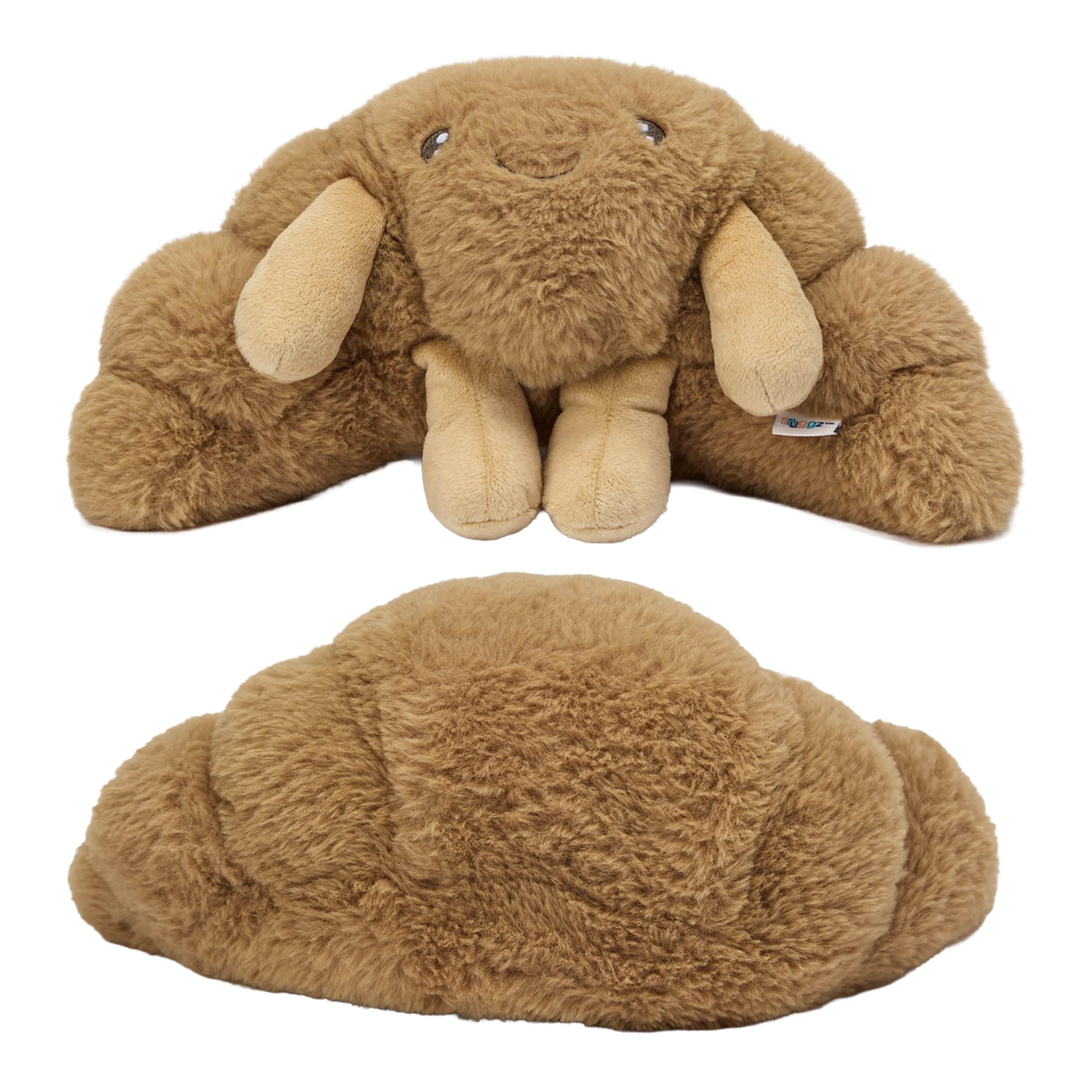 Snuggz Croissant Weighted Plush Soft Toy 0.8kg - Plush Pillow for Cuddle Comfort, Cute Stuffed Animal for Kids - Calming Weighted Cuddly Toy Companion for Cosy Rest
