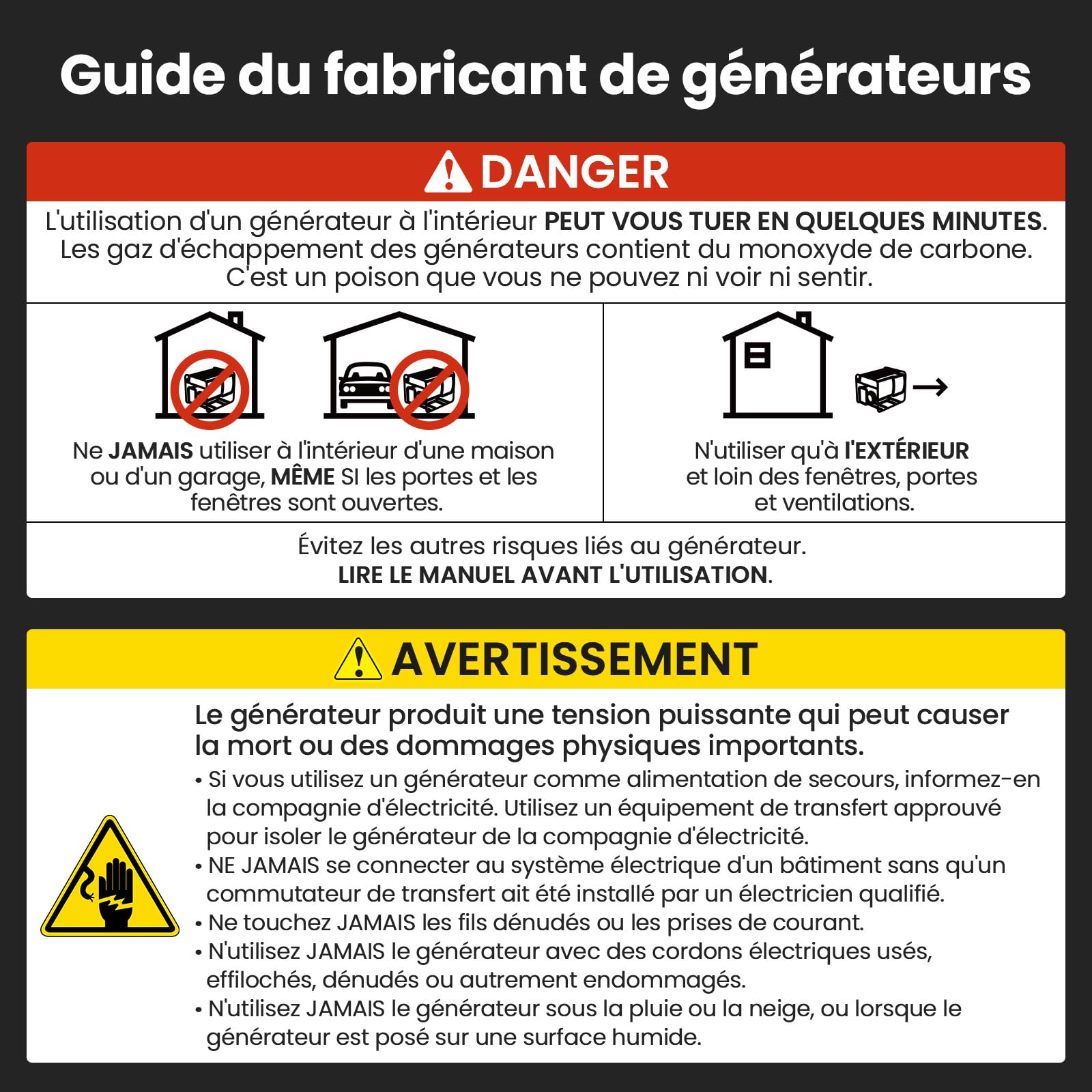maXpeedingrods 3500W Groupe électrogène à essence 4 temps avec 2 prises 230V et USB Générateur léger et silencieux alimentation de secours pour garage atelier camping maison,26kg léger