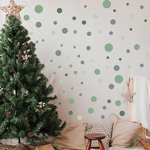 Calcomanías de pared de lunares verdes, calcomanías verdes para decoración de pared, decoración de pared de habitación de niños, calcomanía de pared