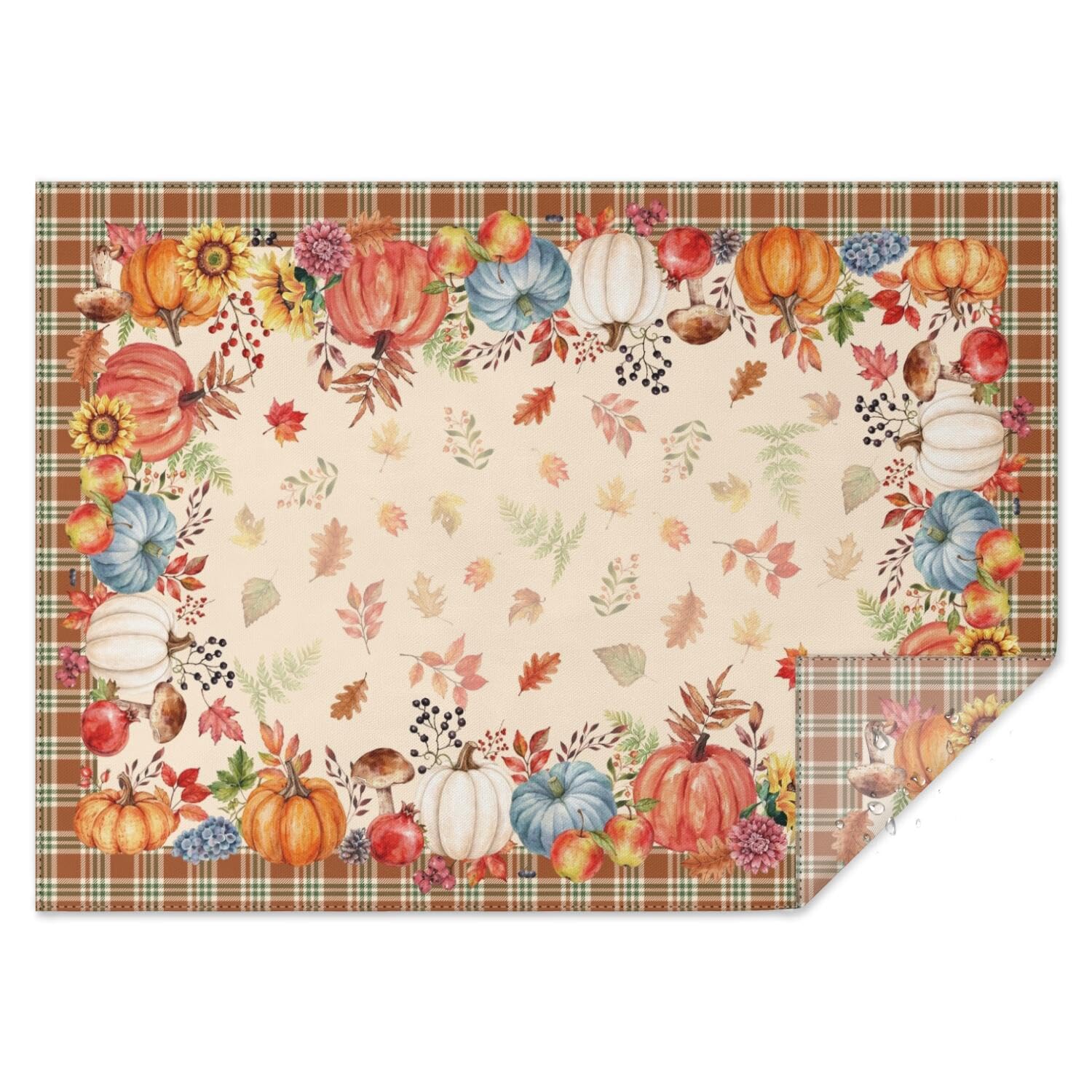 Bnejvif Fall Tablecloths Harvest Pumpkin Plaid Fall Table Cloth Waterproof Thanksgiving Tablecloth Rectangular and Oval