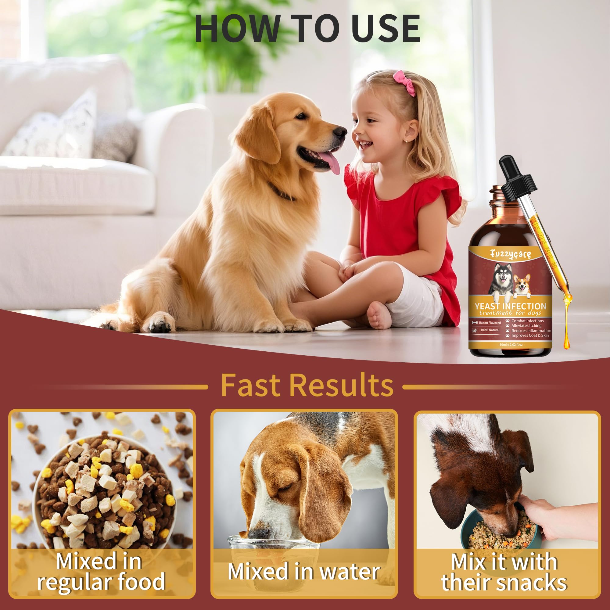 Natural Yeast Infection Treatment for Dogs, Dog Ear Infection Treatment & Dog Yeast Infection Treatment, Ear Infection Treatment for Dogs Help Supports Allergy, Itch & Inflammation Relief - image 5