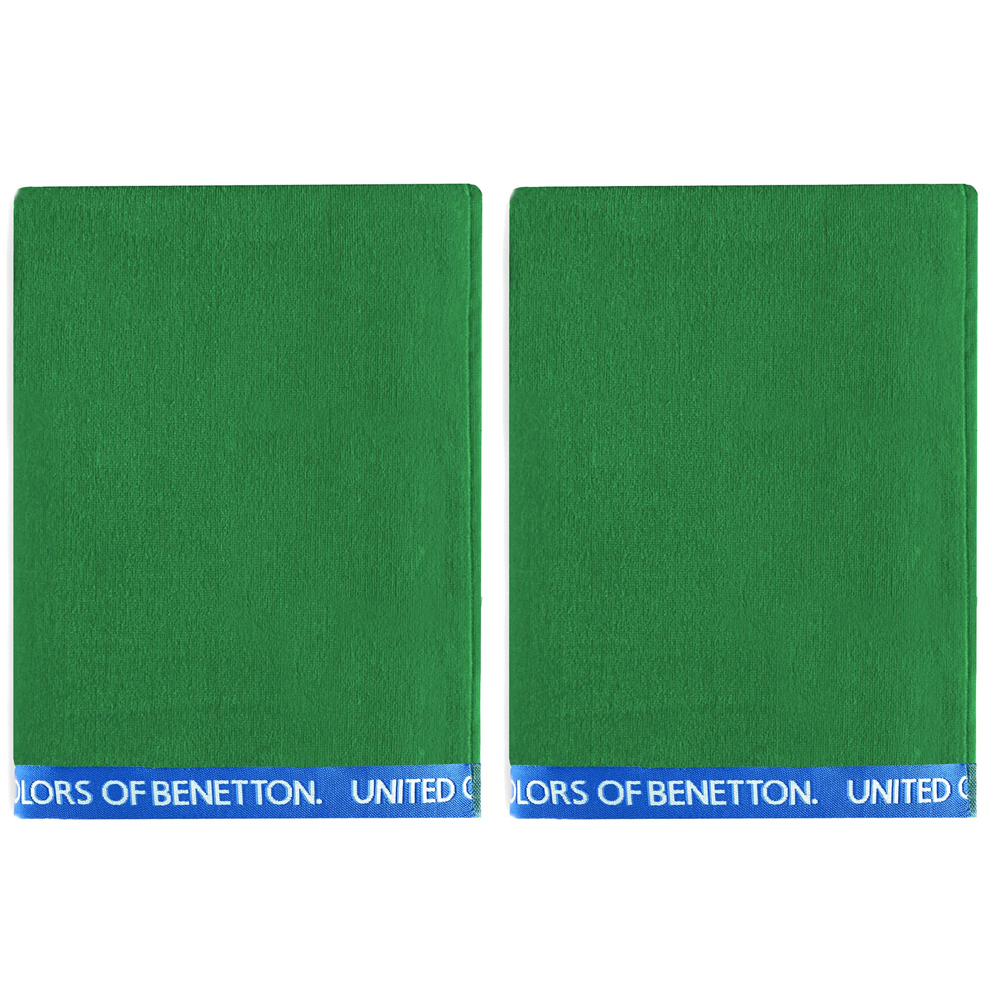 UNITED COLORS OF BENETTON, SET 2 TOALLAS DE PLAYA 90X160CM 380GSM VELOUR 100PercentALGODON VERDE CASA BENETTON, 90x160 c/u
