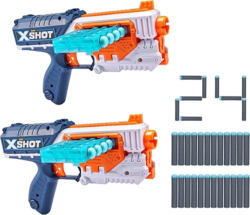 XShot Excel - Cartucho de deslizamiento rápido, paquete de 2, incluye 24 dardos en embalaje libre de frustraciones por Zuru, Multi (36483-S001)