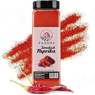 Fasori Smoked Paprika Powder 16 oz (1lb) Premium Ground Paprika Spice, Bold Smoky Flavor, Perfect for Cooking, BBQ & Grilling